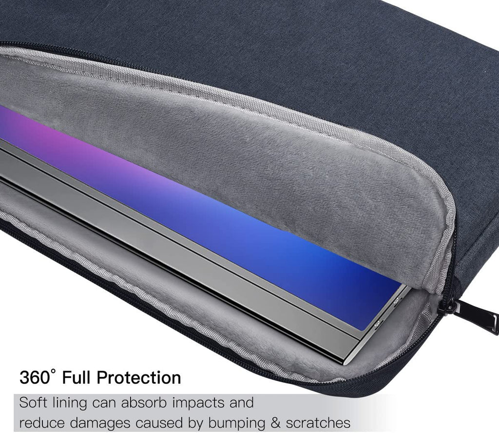 15.6 Inch Portable Monitor Case, Protective Carrying Sleeve Compatible with KYY MNN InnoView Most 16.1/15.6 in Monitors, Water Resistant Monitors Bag with Accessory Pocket, Black