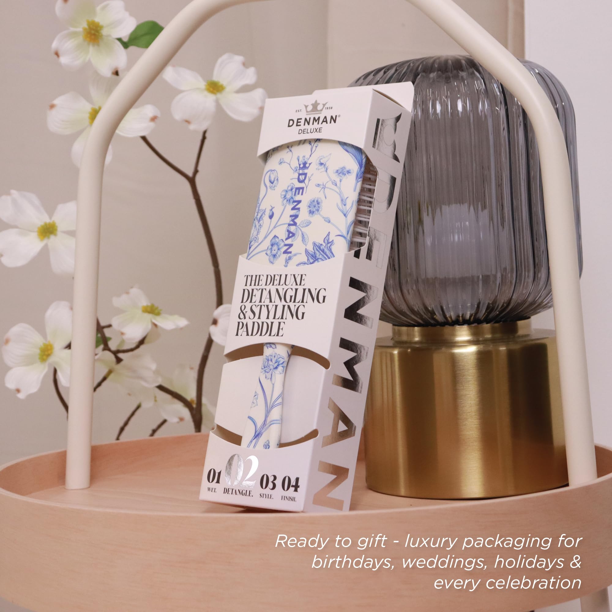 Denman Power Paddle Hair Brush for Quick and Convenient Detangling, Blow Drying and Styling - Combination of D3 Styling Pens & Paddle Brush - For Men and Women P038
