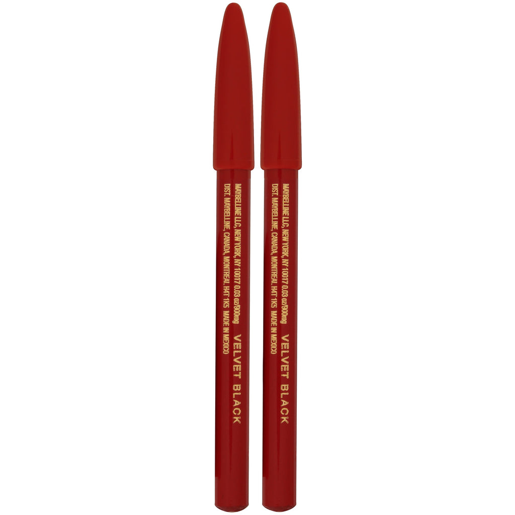 Myb Pncl Twin 01 Size 59tc Maybelline Expert Eyes Twin Brow & Eye Pencils Velvet Black .06 Oz