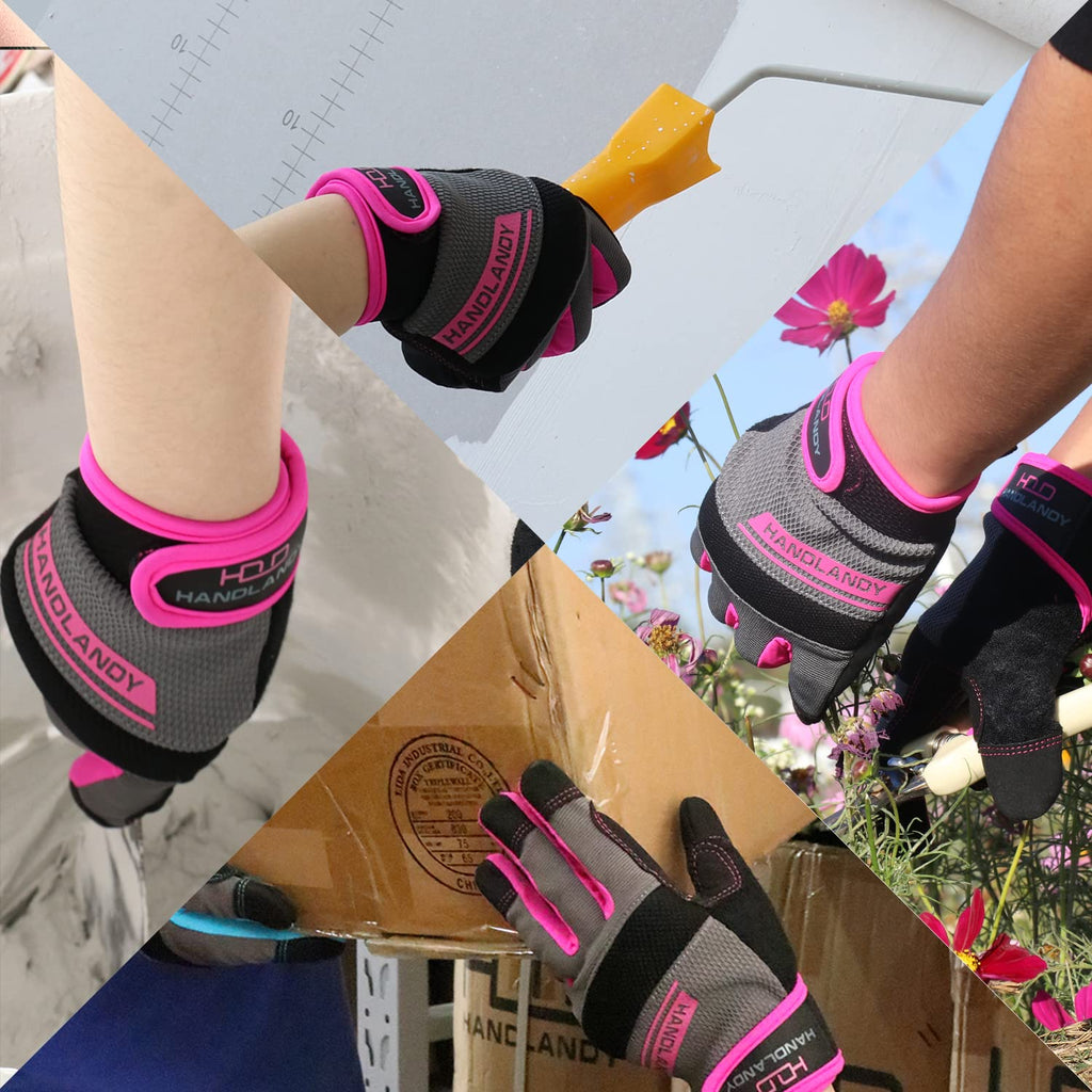 AIGEVTURE Safety Work Gloves Mens & Women, Light Duty Mechanic Gloves Touch Screen, Gardening Work Gloves with Grip,High Dexterity