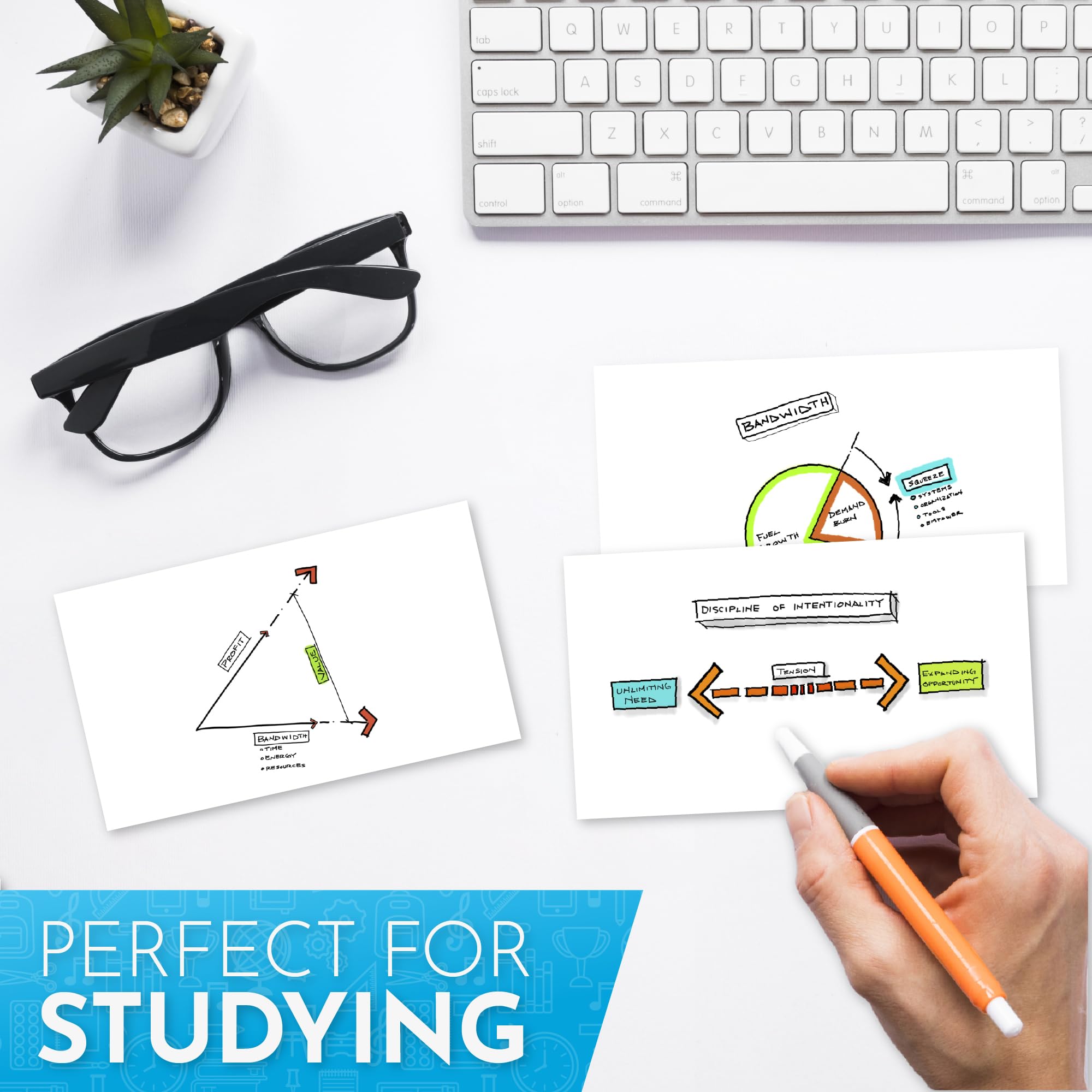 Home Advantage 2x3.5 Blank Index Cards - Our 50 Pack of Blank Note Cards Use Heavy Duty Cardstock to Make Them Bleed Proof - These Plain Index Cards Make Great Blank Business Cards & Blank Flashcards