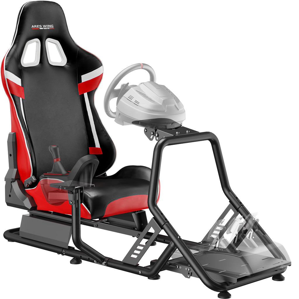 ARES WING Sim Racing Cockpit, Racing Wheel Stand with Seat, Formula and GT Racing Simulator Cockpit Compatible with Fanatec, Thrustmaster, Logitech, Moza Racing Games on PS5, PS4, Xbox and PC