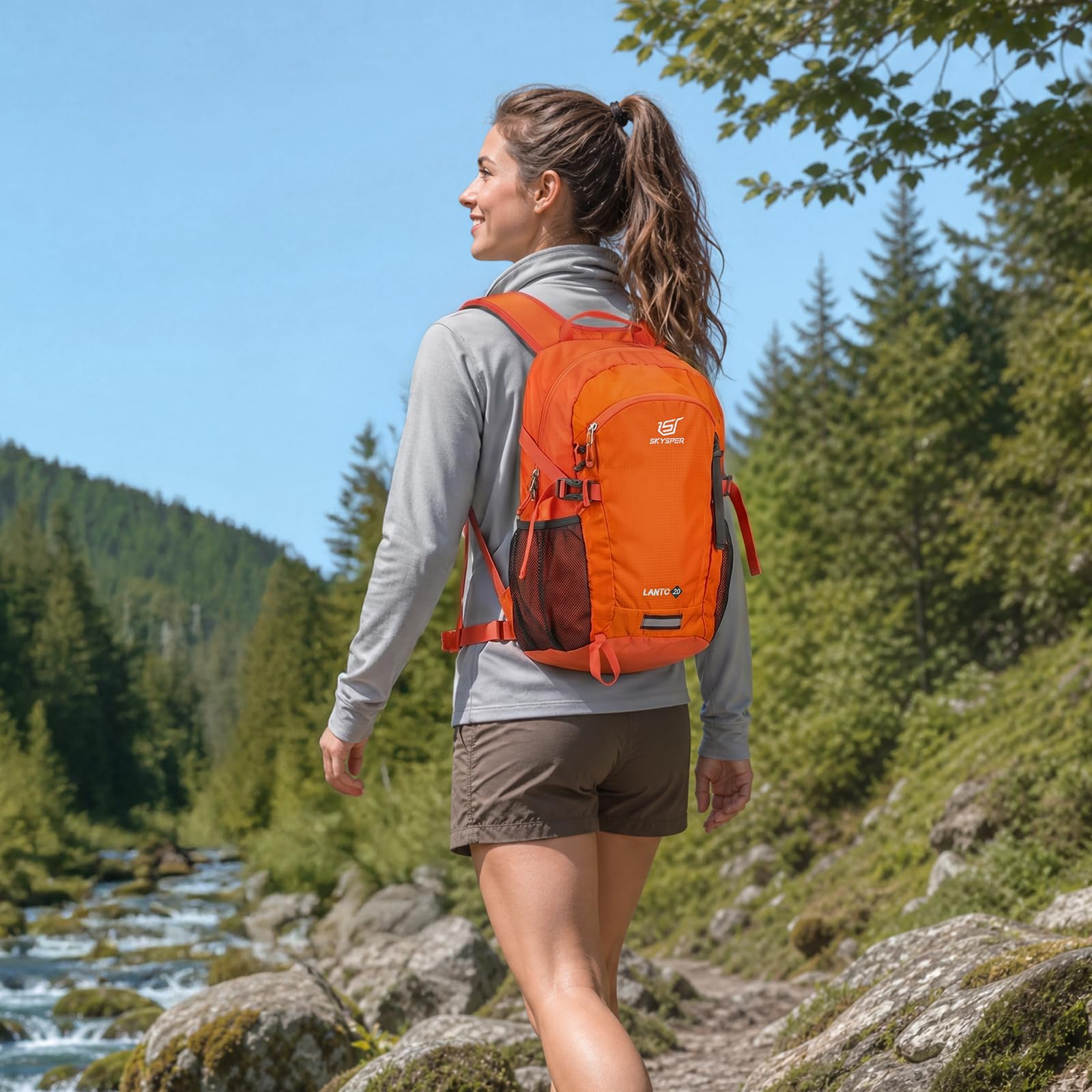 SKYSPER Small Hiking Backpack, 20L Lightweight Travel Backpacks Hiking Daypack for Women Men