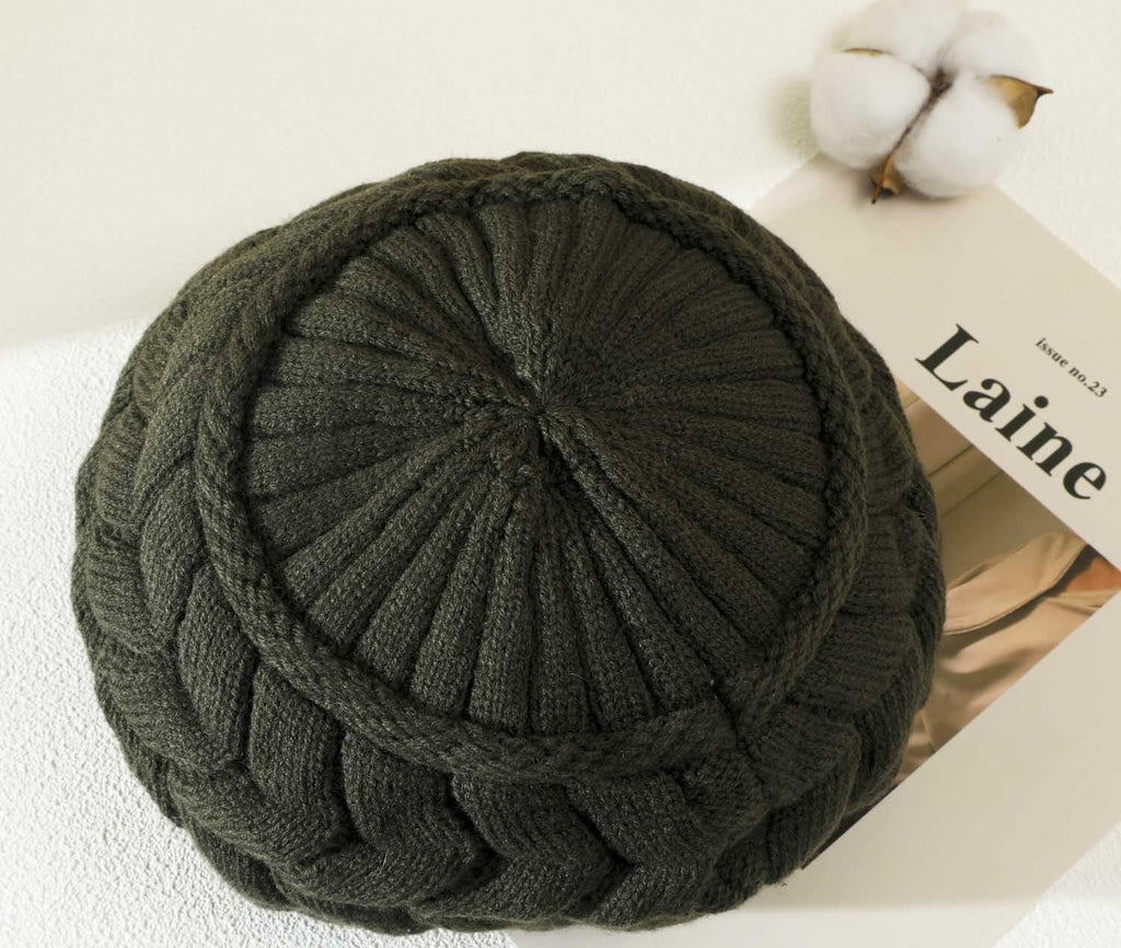 Women Winter Warm Knit Hat Wool Snow Ski Caps with Visor