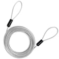 DELSWIN Security Steel Cable with Loops - 12mm (1/2 inch) Thick 4FT Heavy Duty Bike Lock Cable Vinyl Coated Braided Cables for U-Lock and Padlock