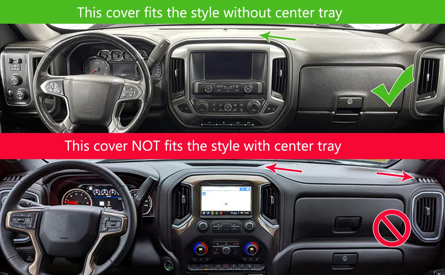 Dash Cover Fit for Chevy Chevrolet Silverado 1500 LT/WT 2500HD 3500HD 2007-2013, GMC Sierra 2007-2013 Dashboard Mat Carpet (08-13 Beige) Y74
