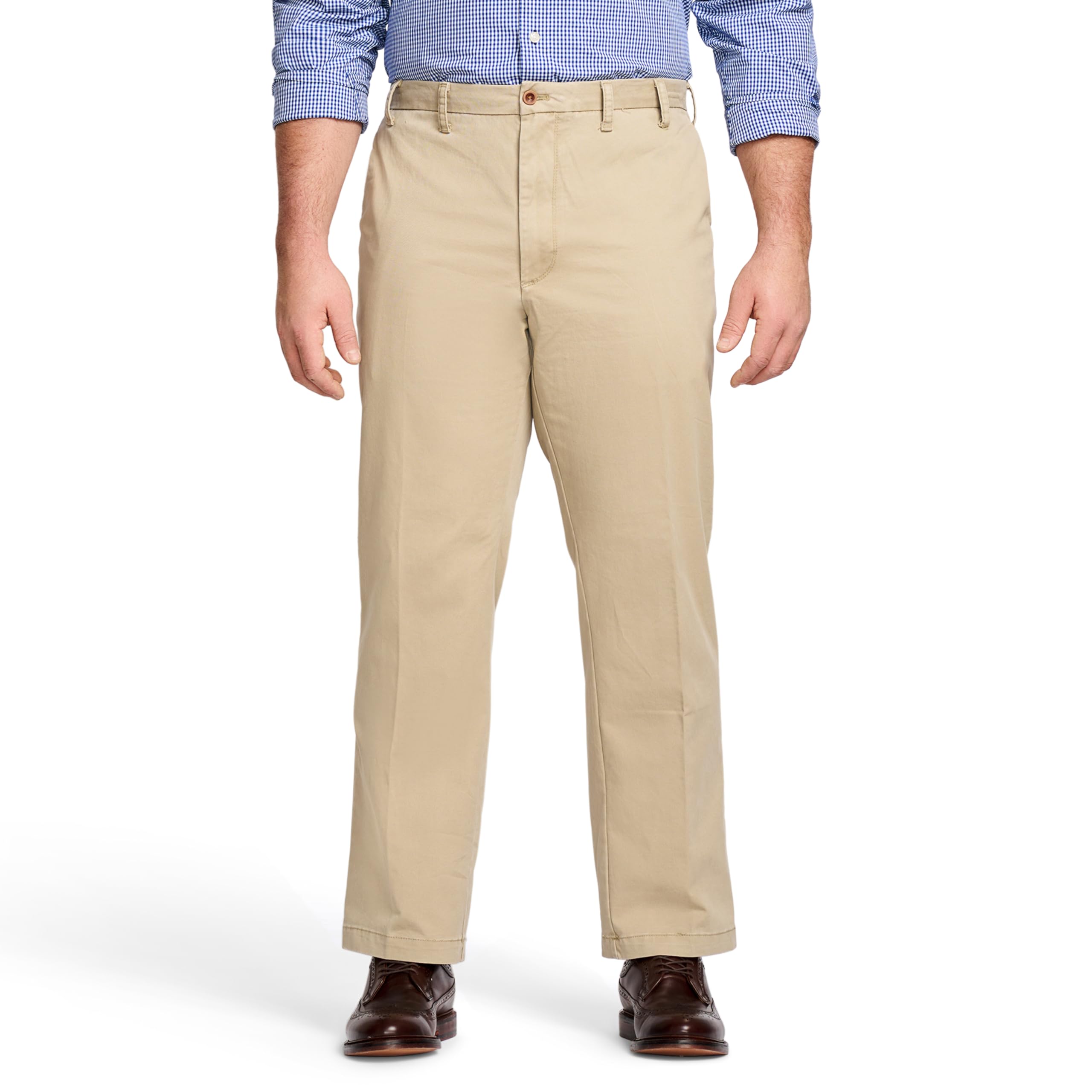 Izod Men's Big and Tall Performance Stretch Flat Front Pant