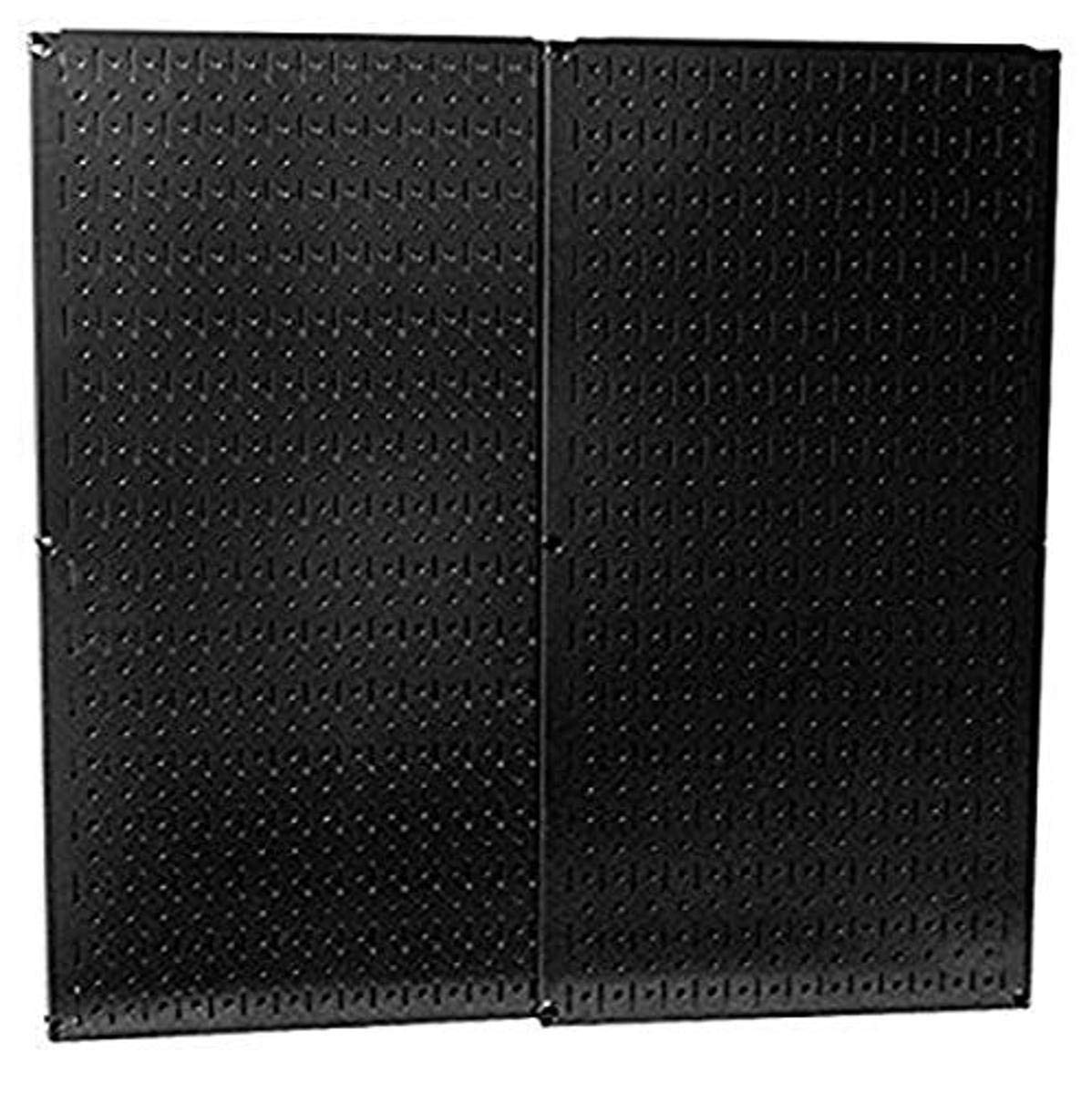 Wall Control 32" x 16" Black Metal Pegboard Pack - 2 Panels & 1 Deep Shelf Assembly, Modern Style, Heavy Duty, Slotted, Secure, Wall Mount, Garage/Workshop/Tool Shed Storage
