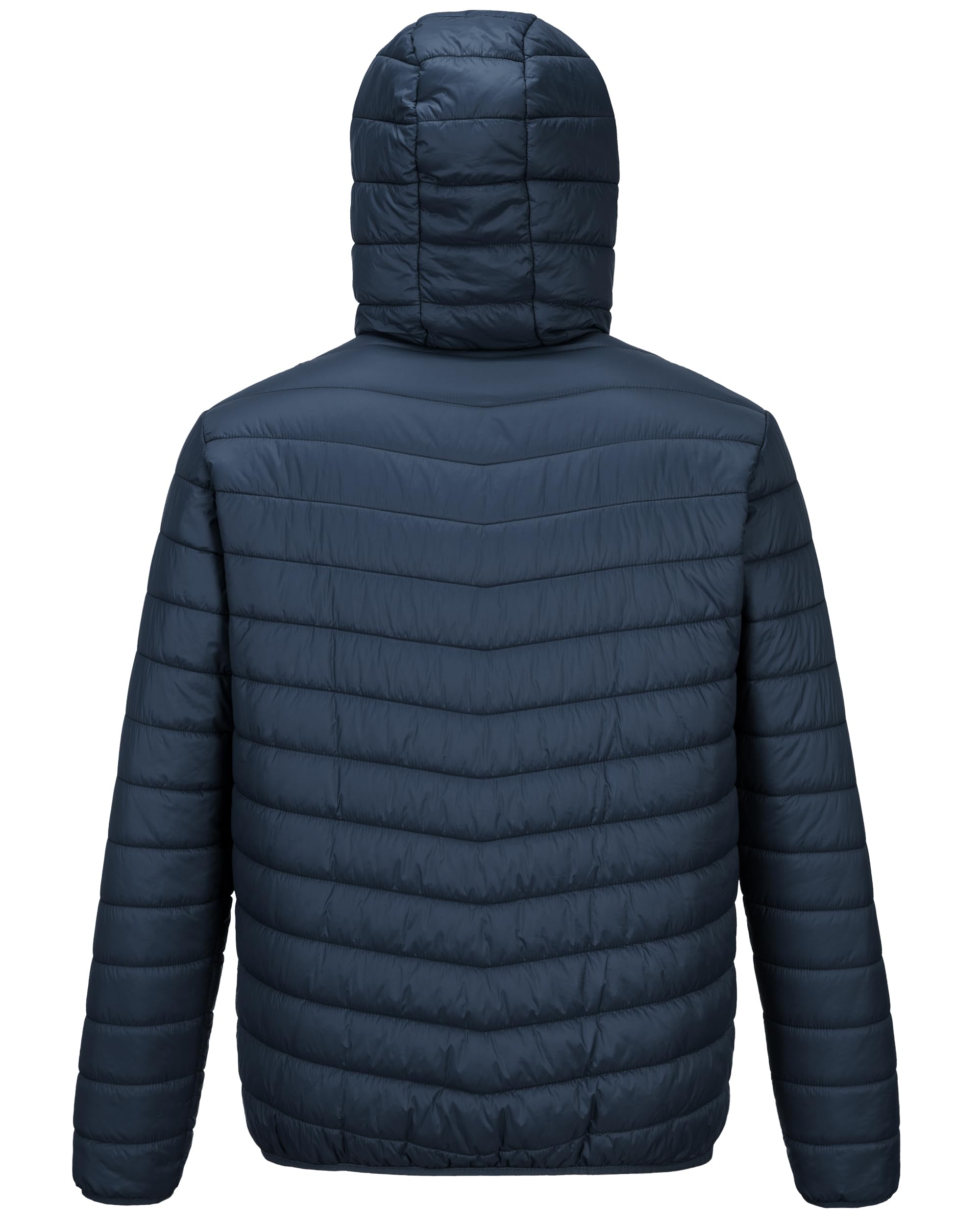 Outdoor Ventures Men's Lightweight Packable Hooded Puffer Jacket Insulated Winter Coat for Snow Ski Traveling