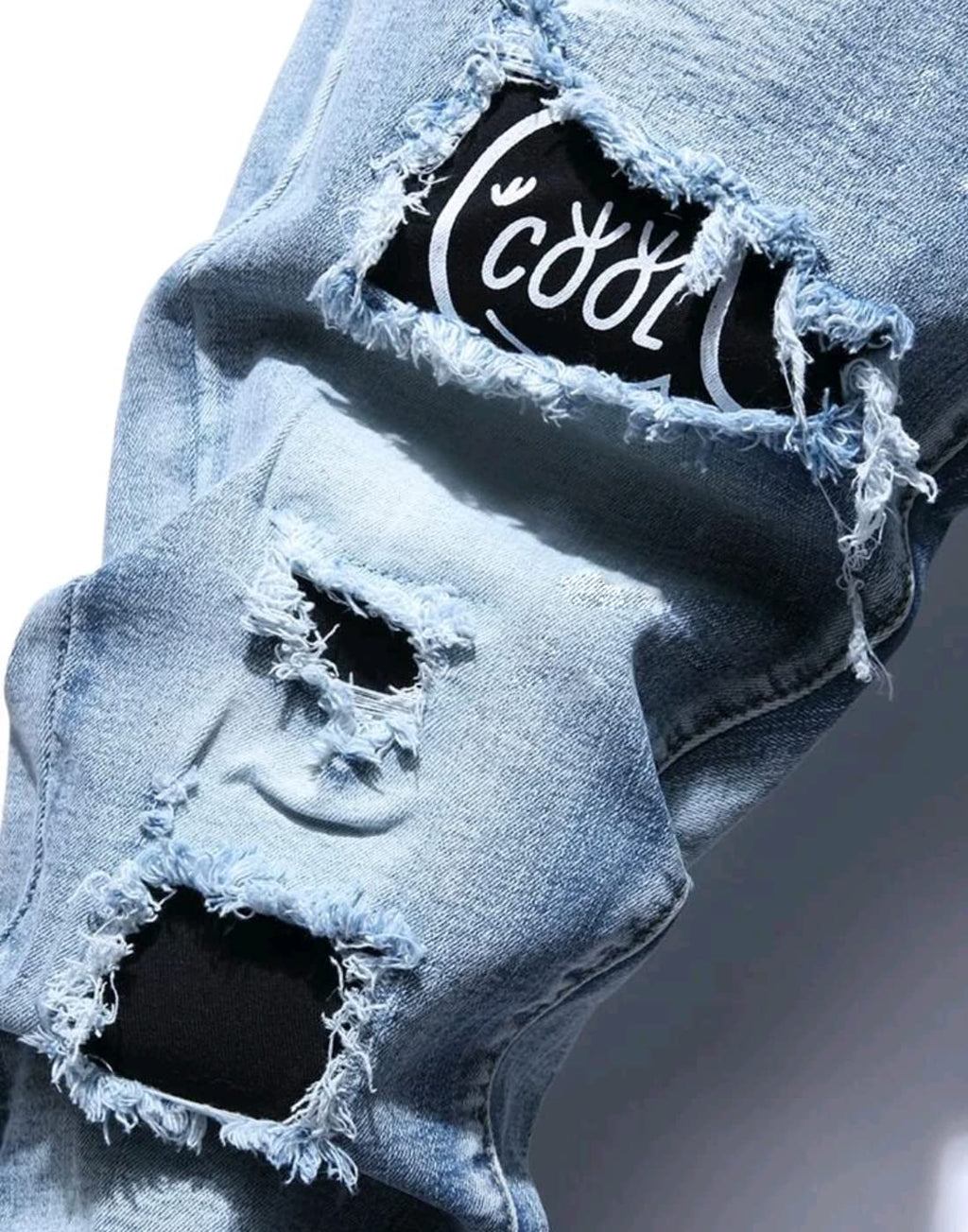 Boy's Skinny Fit Ripped Destroyed Distressed Stretch Slim Jeans Pants