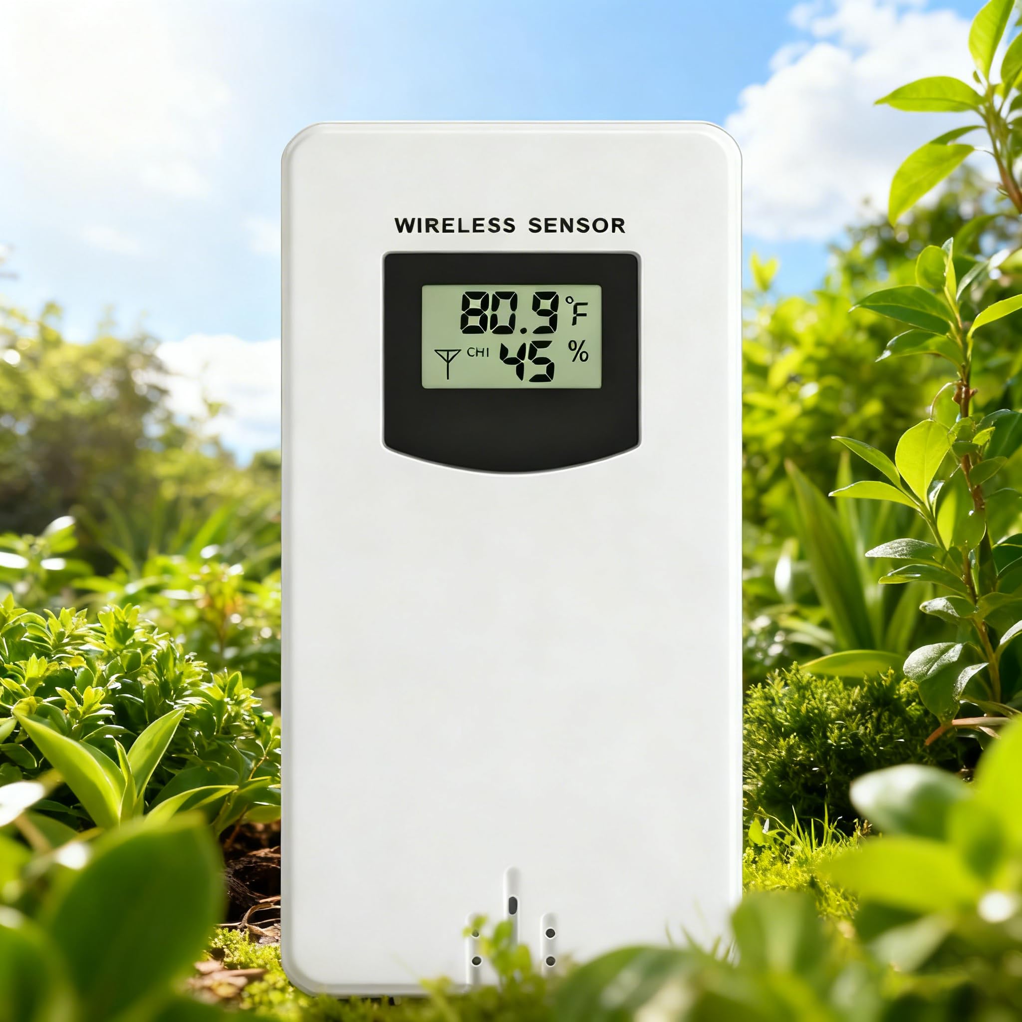 Weather Station with Rain Gauge Outdoor, Home Weather Stations Wireless Indoor Outdoor with Digital Rain Gauges, Thermometer, Barometer, Hygrometer, Atomic Clock, Weather Forecast, with 3 Sensor