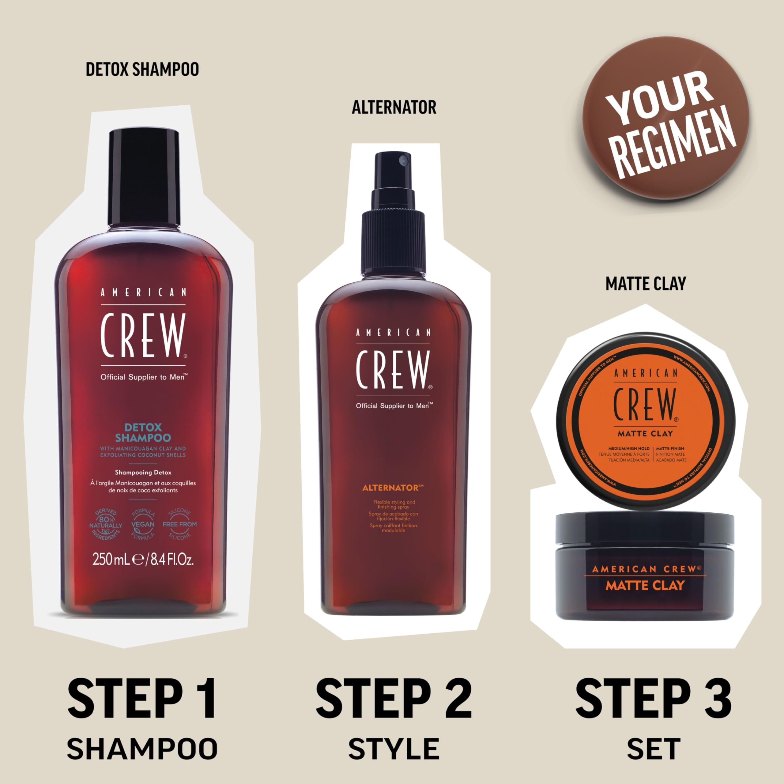 American Crew Matte Clay Spray For Men, Texturizing Spray with Matte Finish, Adds Texture, Volume & Thickness, 5.1 oz