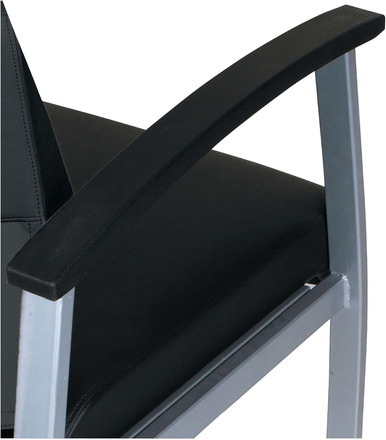 Alera Alera metaLounge Series Mid-Back Guest Chair, 24.6" x 26.96" x 33.46", Black Seat, Black Back, Silver Base