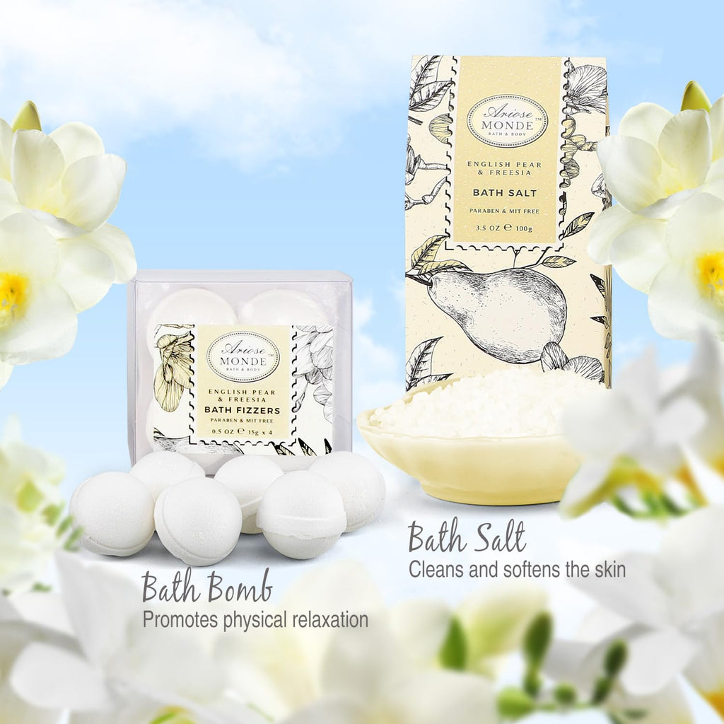 Spa Gift Baskets - Coconut Vanilla Bath Gift Set for Women, Relaxing Spa Kit with Bath Bombs, Body Lotion and Body Scrub, Birthday Gifts for Women, Christmas Spa Gifts for Mom