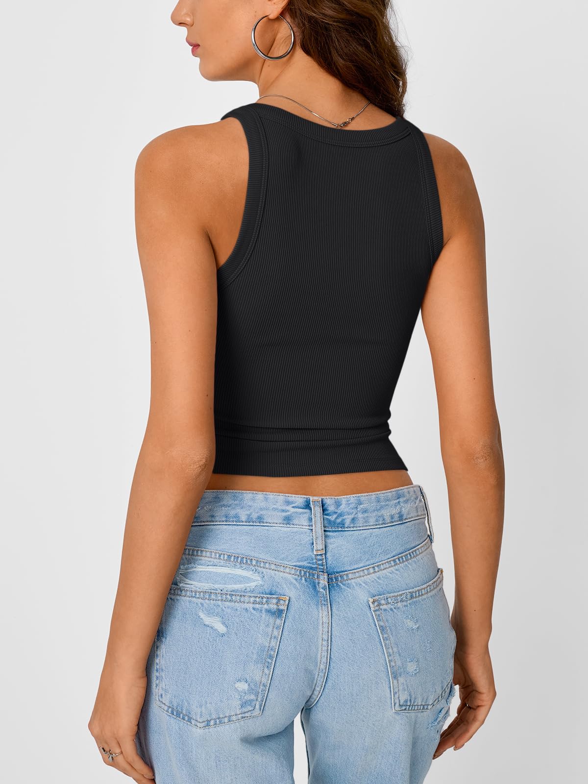 Trendy Queen Women's Tank Tops Crop Camisole Summer Fashion Sleeveless Ribbed Workout Basic Going Out Gym Spring Clothes 2026