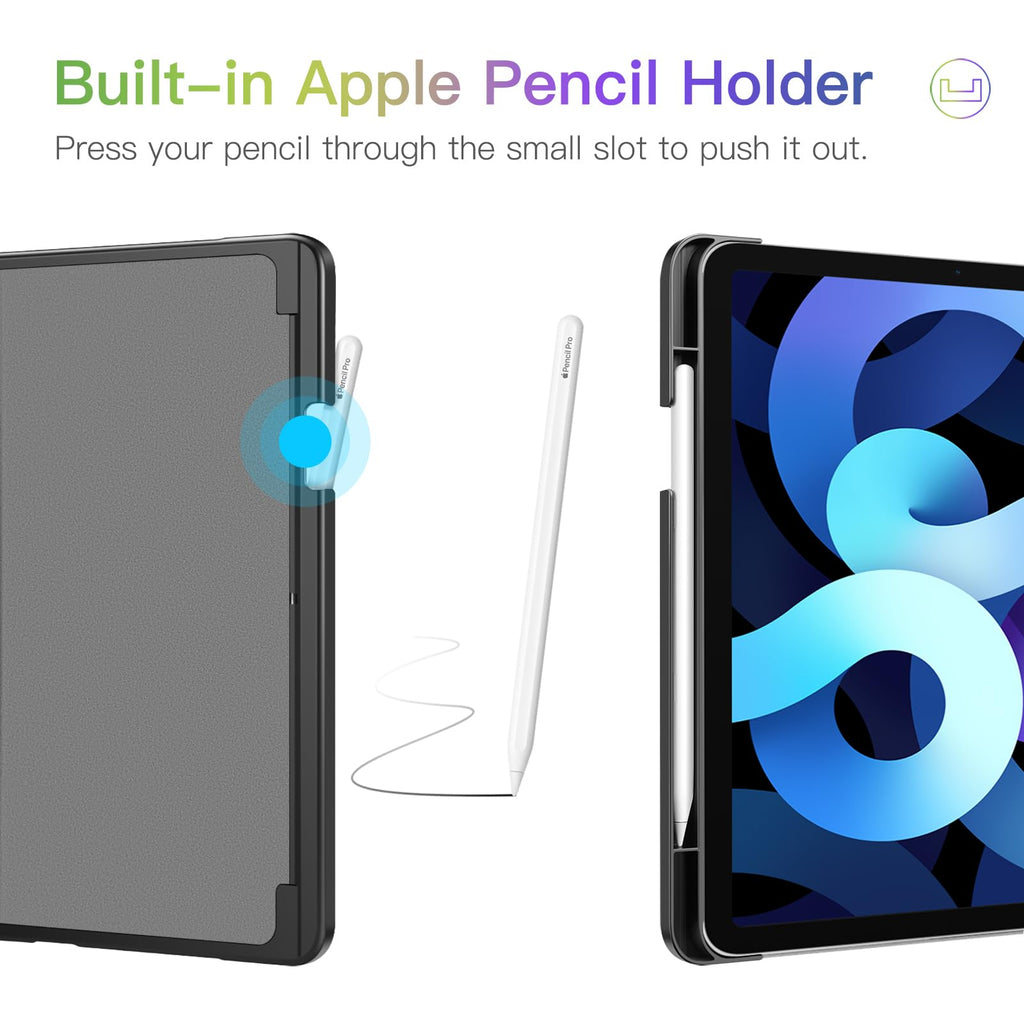 Fintie Case for iPad Air 11-inch M4/M3/M2 (2026/2025/2024), iPad Air 5th/4th Generation (2022/2020) 10.9 Inch, Multi-Angle Viewing Protective Cover with Pencil Holder & Pocket, Black