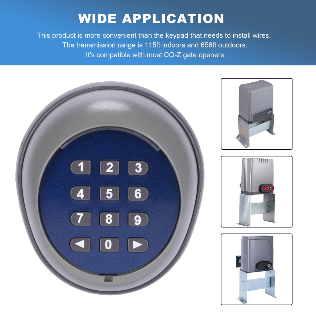 CO-Z WCR1 Gate Opener Remote Control, 433.92 MHz Gate Clicker with 100' Range Visor Clip, 3 in 1 Programmable Gate Remote Wireless Key for Automatic Swing & Sliding Gate Opener Garage Opener