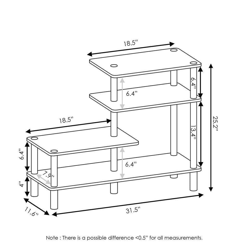 Furinno Turn-N-Tube 4-Tier Design Display Rack, Espresso/Black