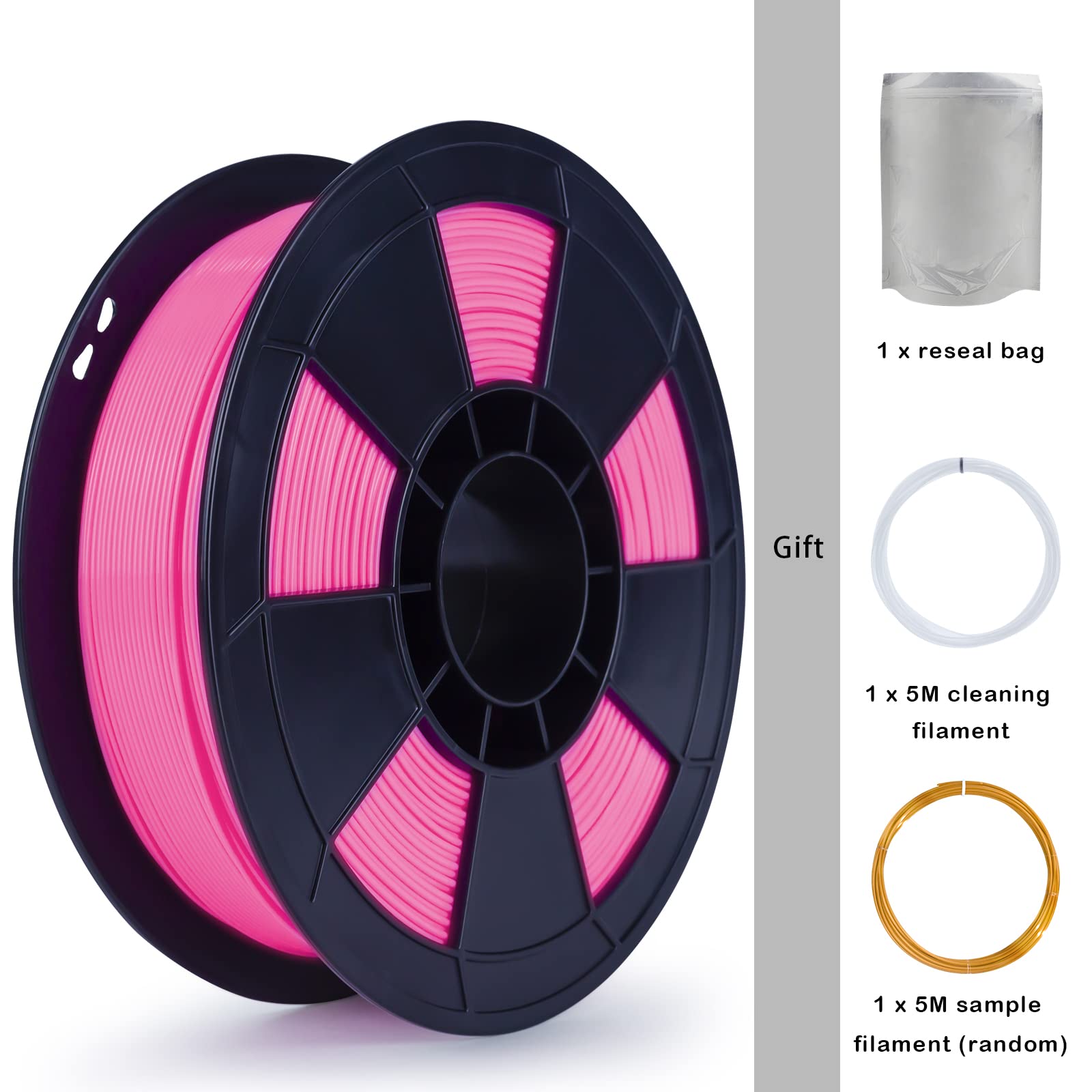 ZIRO 3D Printer Filament, PLA Filament 1.75mm, Black pla 1KG(2.2lbs), Dimensional Accuracy +/- 0.03mm, Fits Most FDM Printer AMS System,3D Printing Filament Spool Black (Plastic Reel)