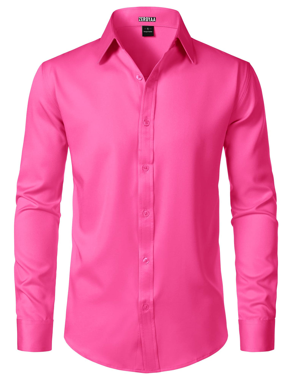 ZEROYAA Men's Wrinkle Free Long Sleeve Dress Shirt Business Casual Modern Slim Fit Button Down Shirts for Wedding and Office