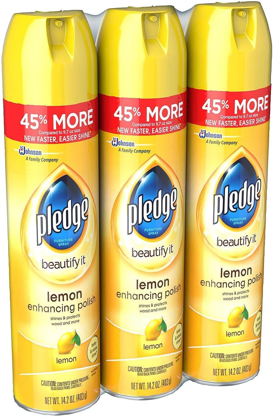 Pledge Furniture Spray, Lemon (14.2oz, 3pk.)