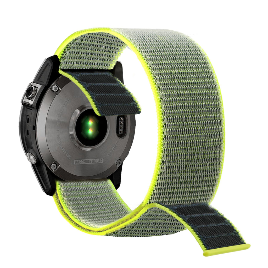 Abanen Hook and Loop Quick Dry Watch Band for Fenix 8 47mm/ epix Pro 47mm / Fenix 7/6/5, 22mm Woven Nylon Ultralight Sport Wristband Strap for Garmin Instinct 2, Instinct 3 45mm
