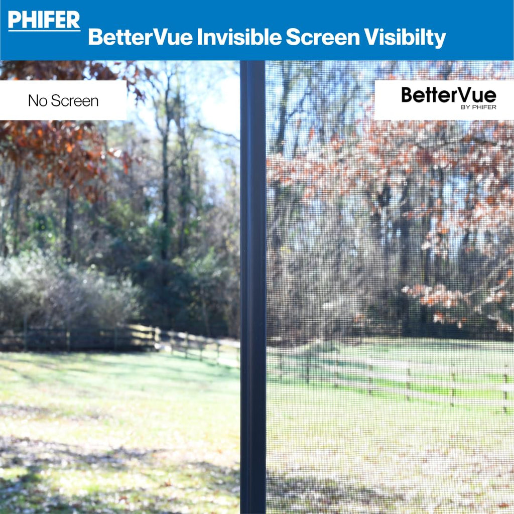 Phifer BetterVue High-Visibility Mesh Screen for Patio Porch, Screen Door Mesh, & Balcony - High Transparency Window Screening for Porches Roll - (24 in x 25 ft) - DIY Replacement & Repair