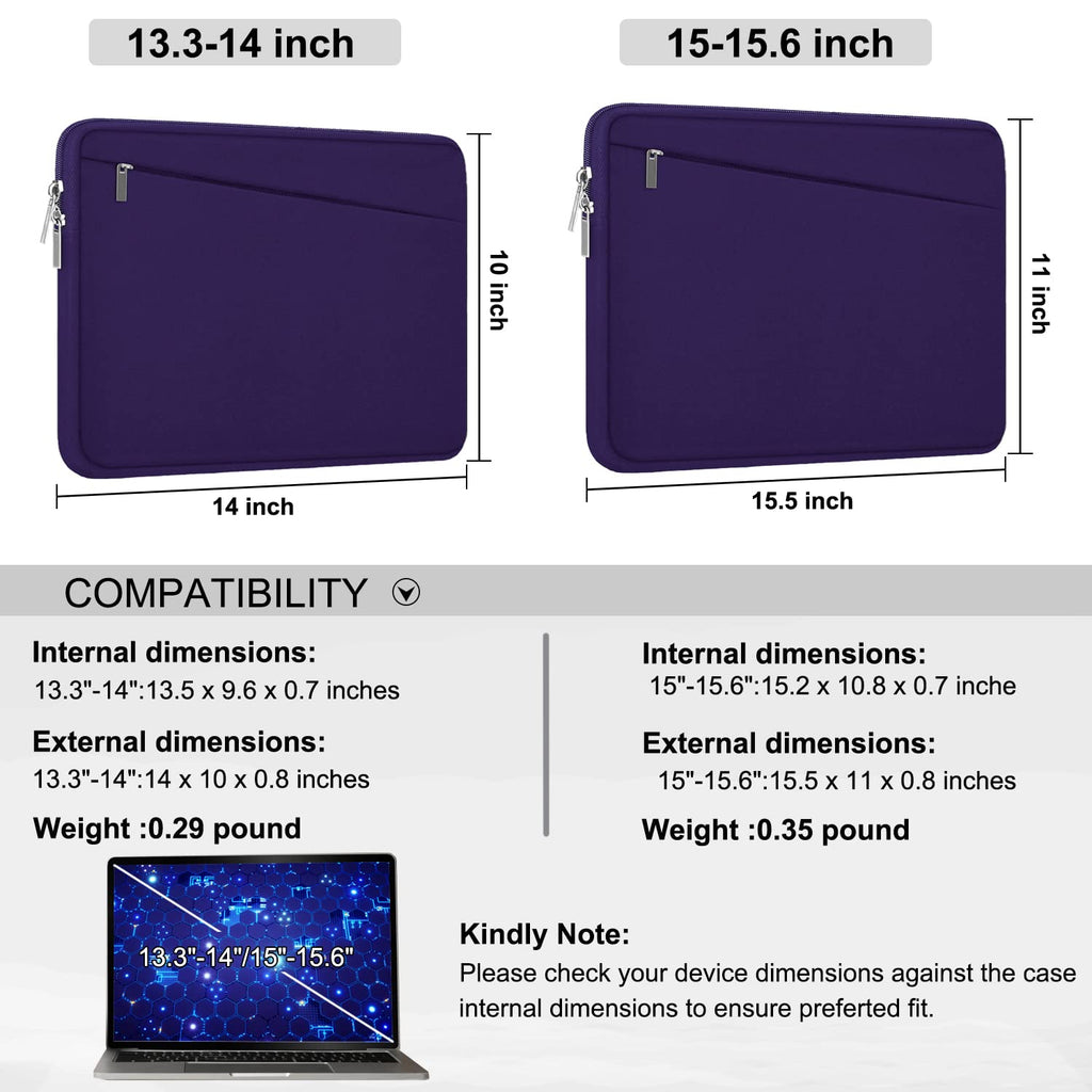 Laptop Sleeve Case 13.3 Inch, Durable 14 Inch Laptop Case Computer Carrying Bag Protective Cover Compatible with 13 14 inch MacBook Pro, MacBook Air, Dell, HP, Lenovo, Notebook, Computer, Black