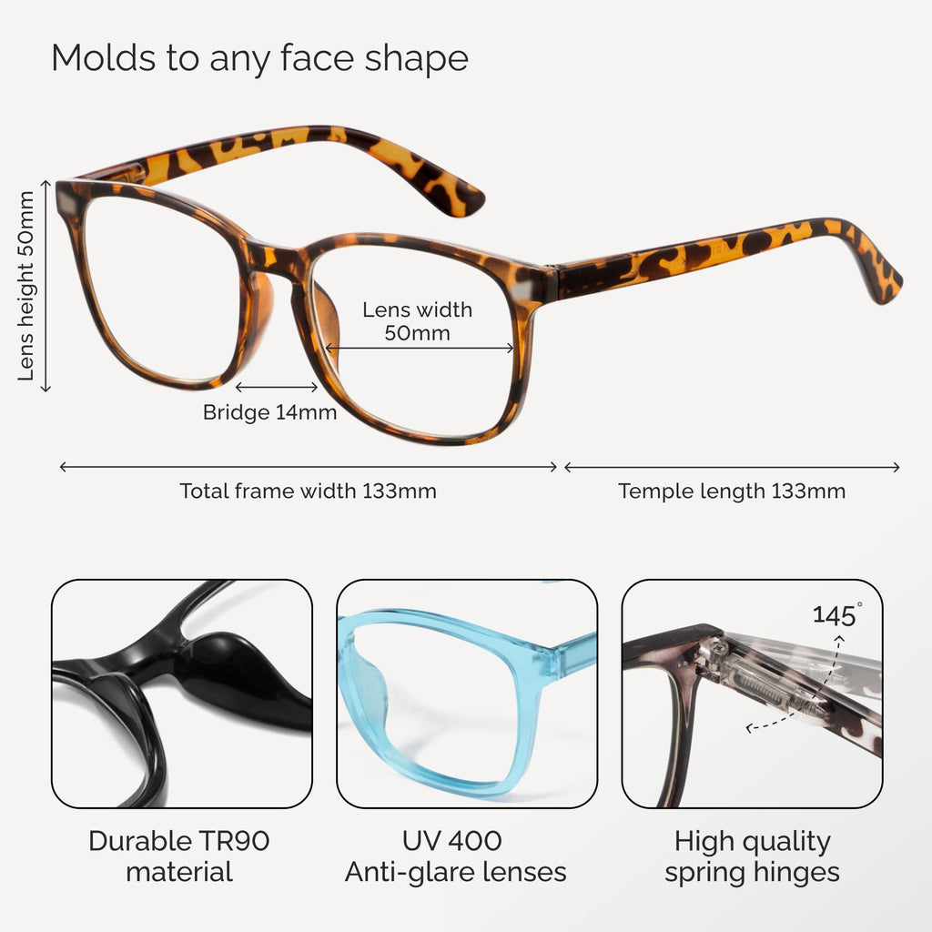 CCVOO Mix & Match Reading Glasses for Women - Lightweight, Comfortable Fit, Clear Vision - Blue Light Blocking