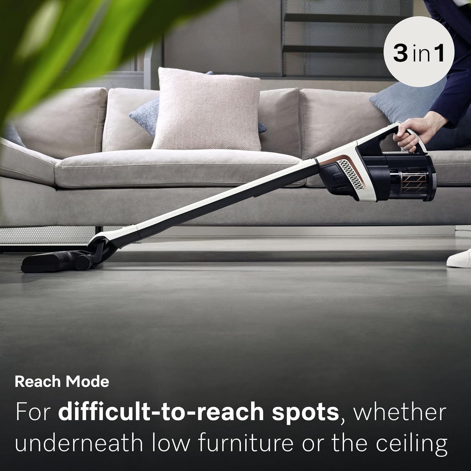 Miele Triflex HX2 Self-Standing Cordless Stick Vacuum Cleaner, 60 min runtime, Lotus White / Rose Gold