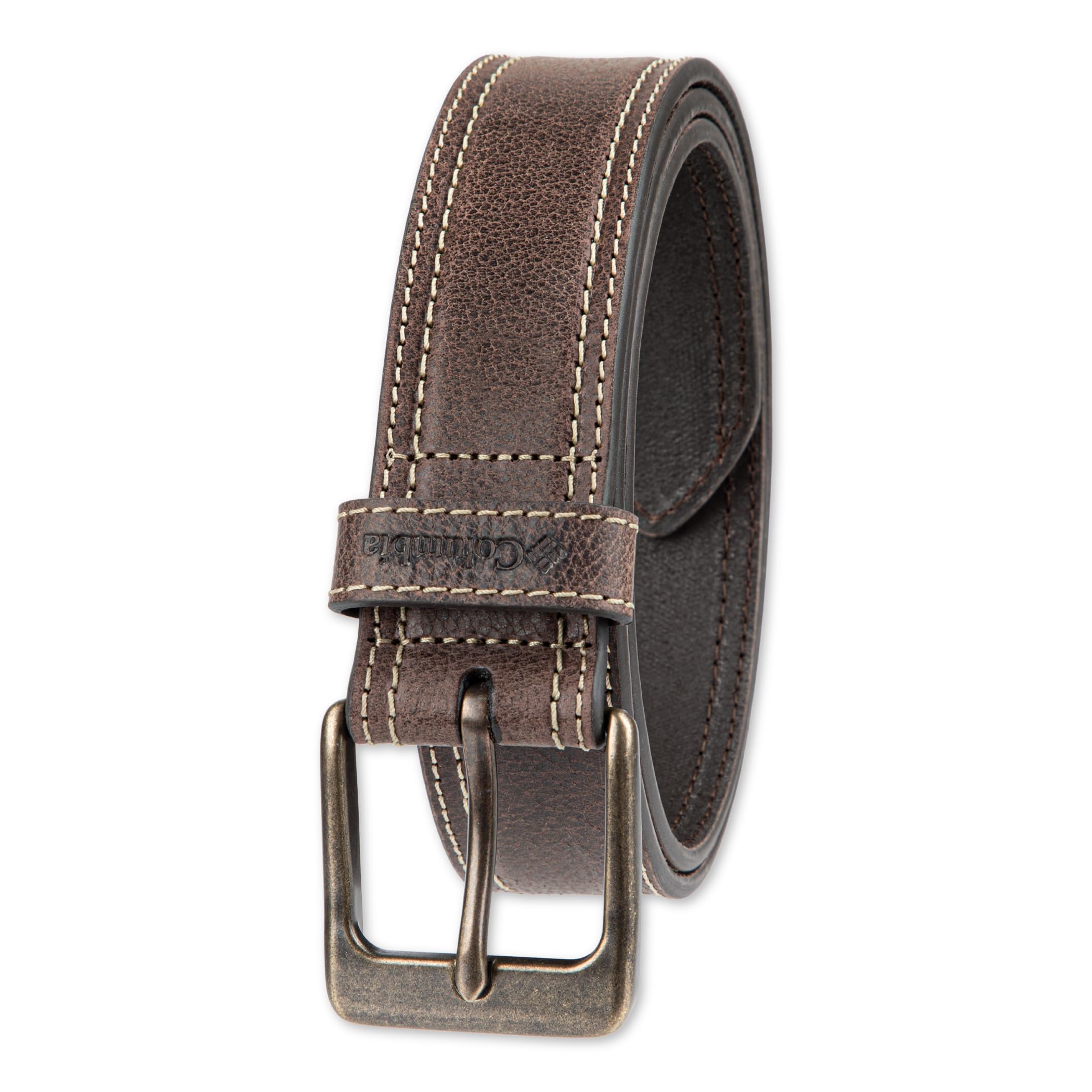 Columbia Men's Leather Casual Belt Tan & Brown Classic Style for Everyday Wear
