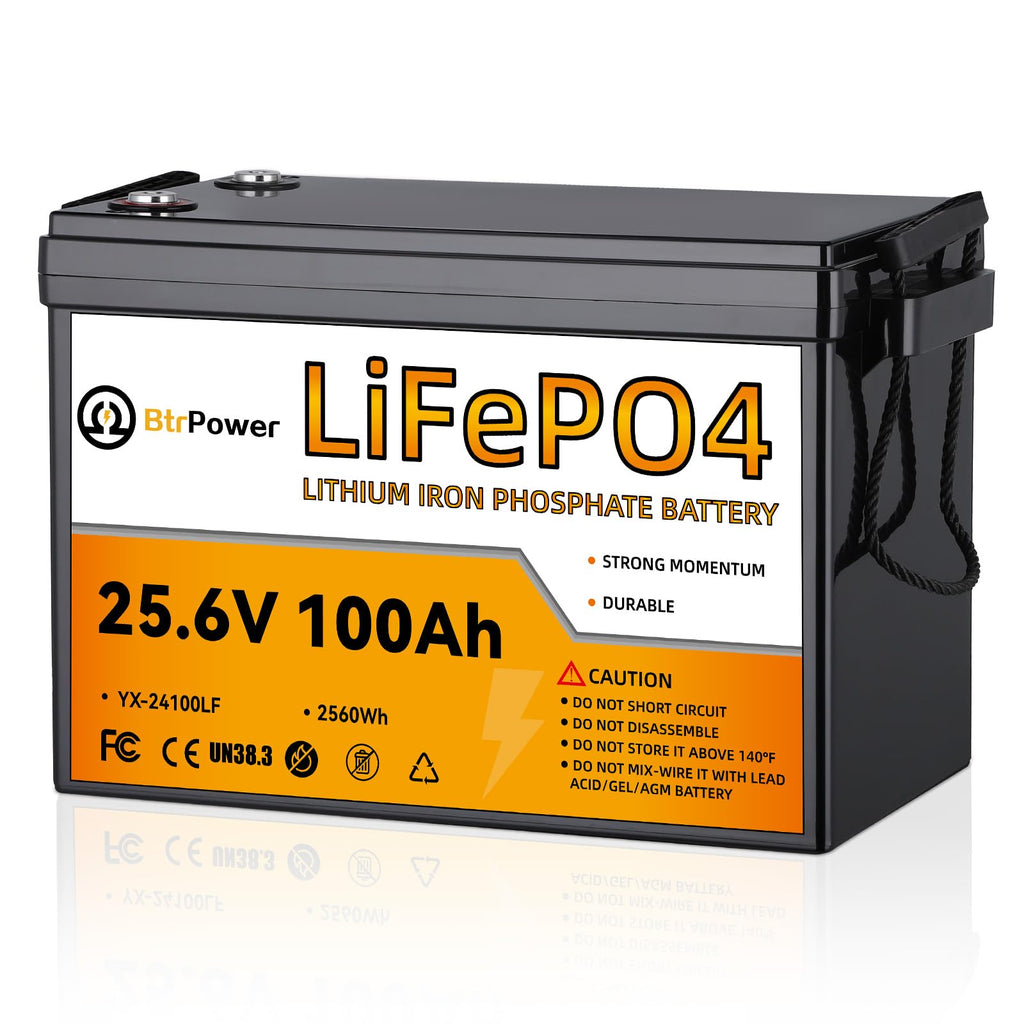 12V Lithium Battery,5000+ Deep Cycle LiFePO4 Battery with Built-in 100A BMS fit for Home Storage,Trolling Motor,RV,Off-Grid System,Solar Power System,Marine (2PACK-12V100AH)