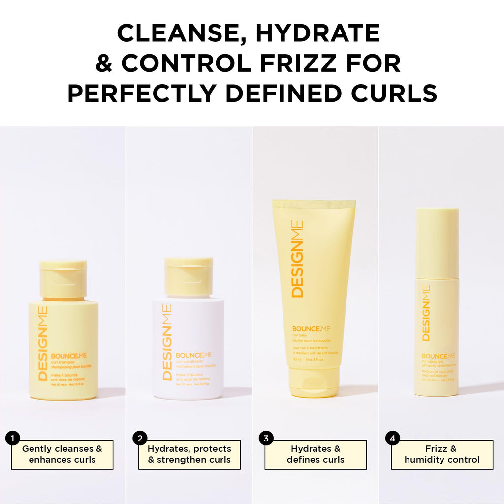 Design.Me BOUNCE.ME Curl Balm and Cream for Curly Hair with Nourishing Argan Oil | Wave, Coil, and Curl Defining Cream | Sulfate Free and Paraben Free (8.5 Fl Oz)