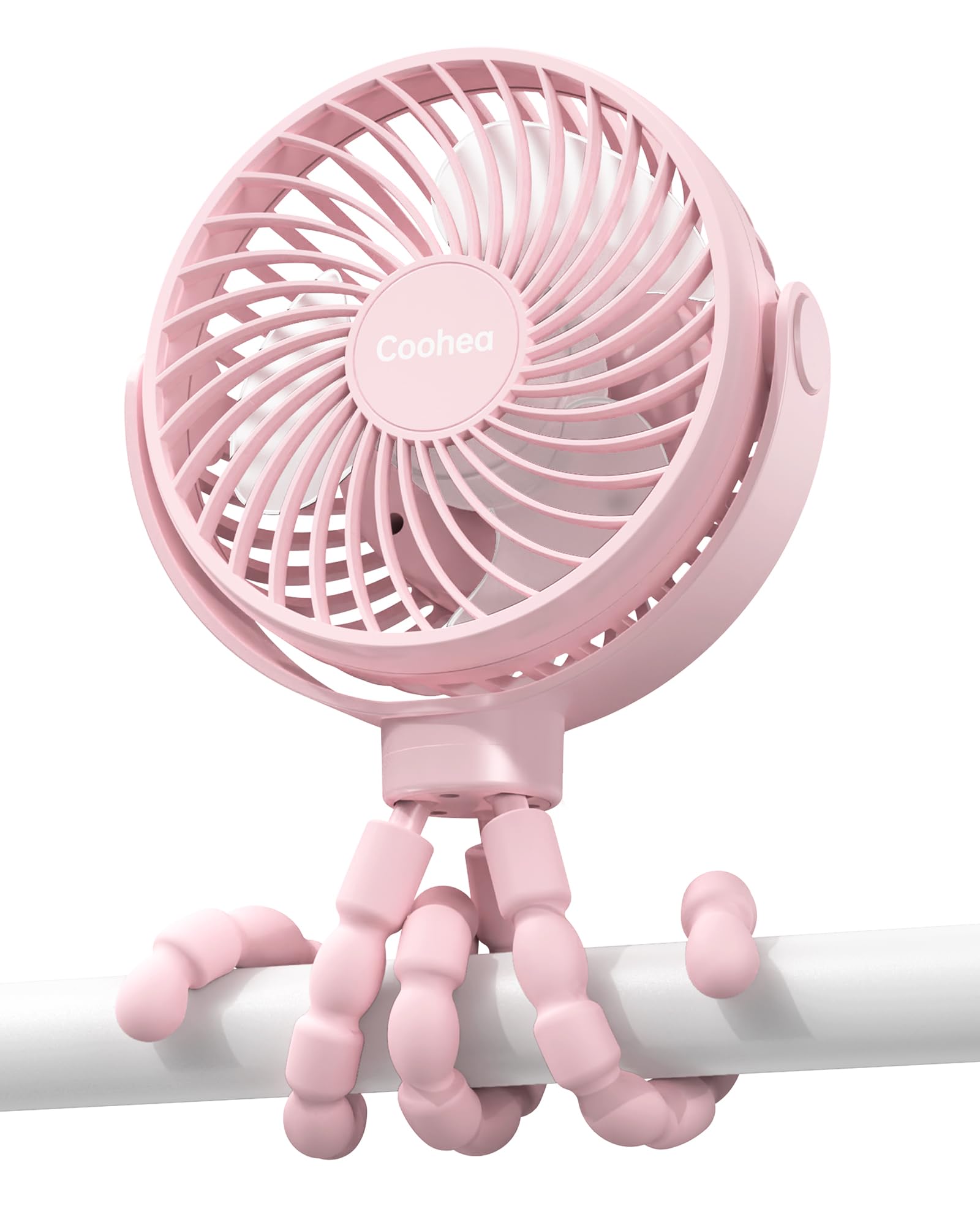 Coohea Stroller Fan Clip on for Baby, 4000mAh Rechargeable Battery Operated, Flexible Tripod, 3 Wind Speed, 360° Rotatable, Small Cooling Portable Fan for Car Seat Crib Golf Cart Bike Treadmill, Black