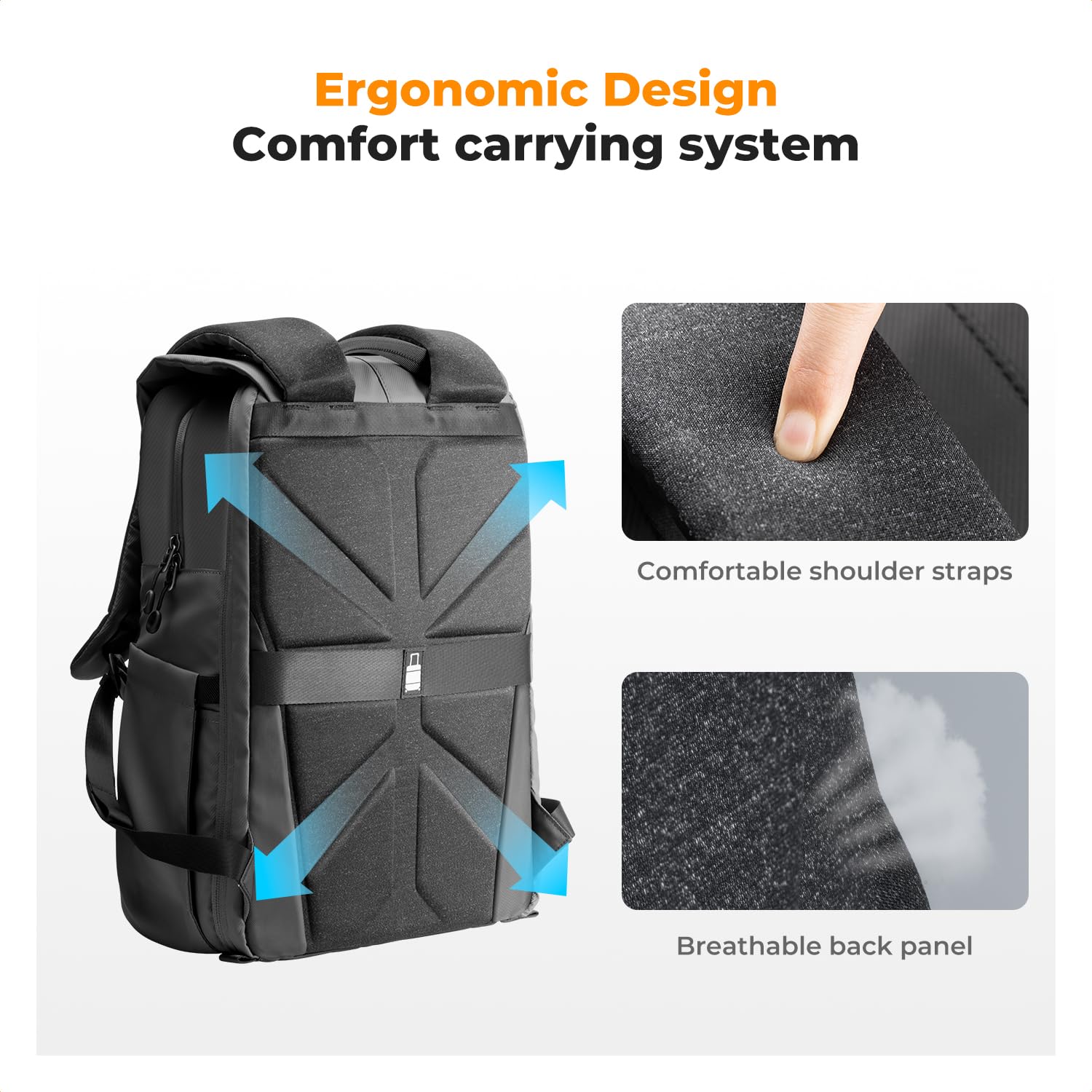 K&F CONCEPT Camera Backpack, Camera Bags for Photographers Dslr Cameras Compatible for Canon Nikon Sony DJI Mavic Drone, 20L Large Capacity Bag Cover 15.6 Inch Laptop Camera Cases with Raincover