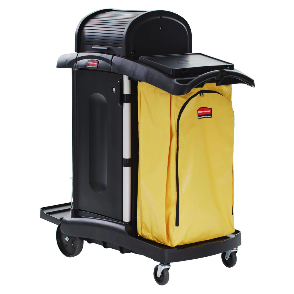 Rubbermaid Commercial Products Cleaning Cart Bag 30-Gallon Yellow Collecting Refuse or Laundry Items Janitorial and Housekeeping Carts Zippered Front