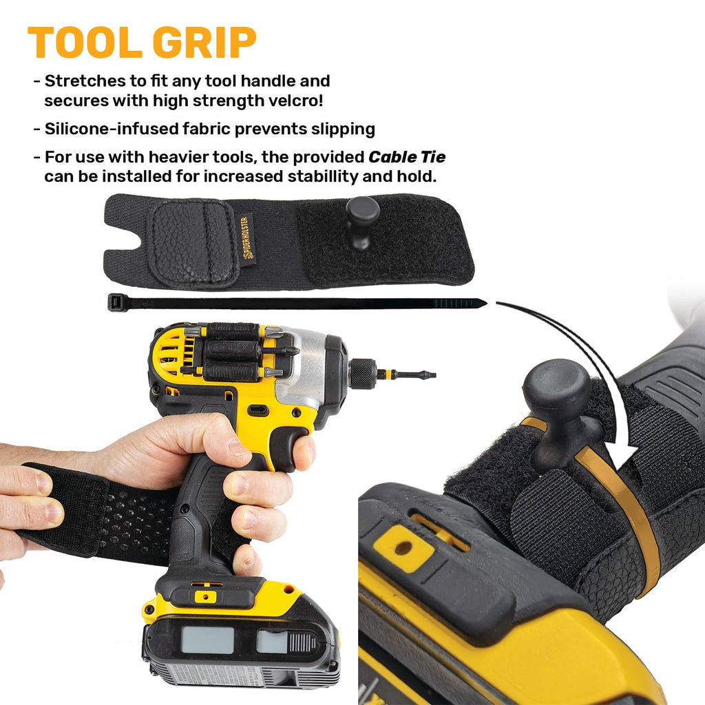 Spider Tool Holster - Improve The Way You Carry Your Power Drill, Driver, Multitool, Pneumatic, Multi-Tool and More on Your Belt - Compatible with All Major Tool Brands