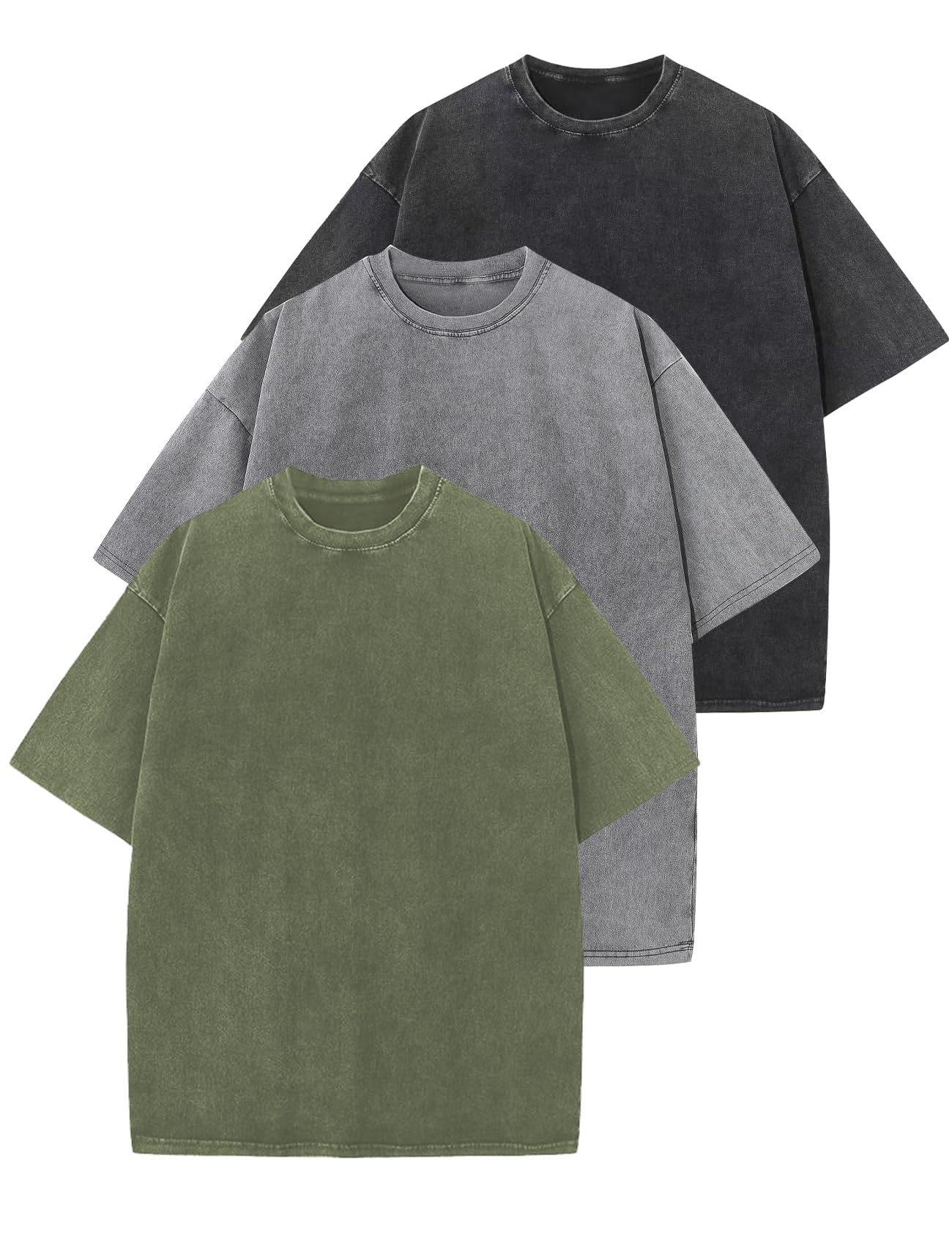 Arssm Men Oversized T Shirts Vintage Tee Loose Fit Short Sleeve Casual Streetwear Baggy Washed Unisex Tops