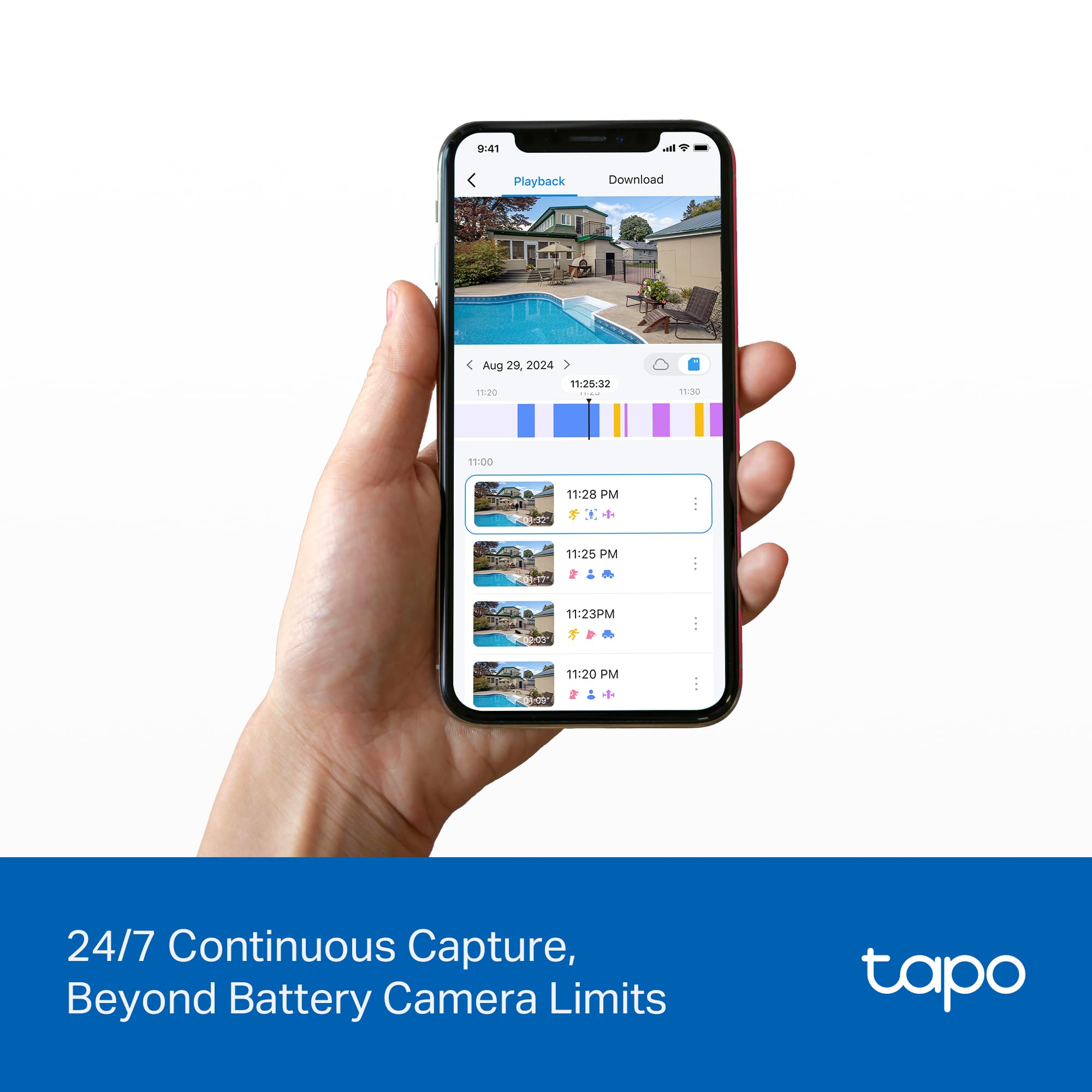 Tapo by TP-Link Wireless Outdoor Security Camera, 1080P, Up to 180 Days Battery Life, Free Person Detection, SD/Cloud Storage, Spotlight Color Night Vision, Alarm, No Hub Needed, Black, C403