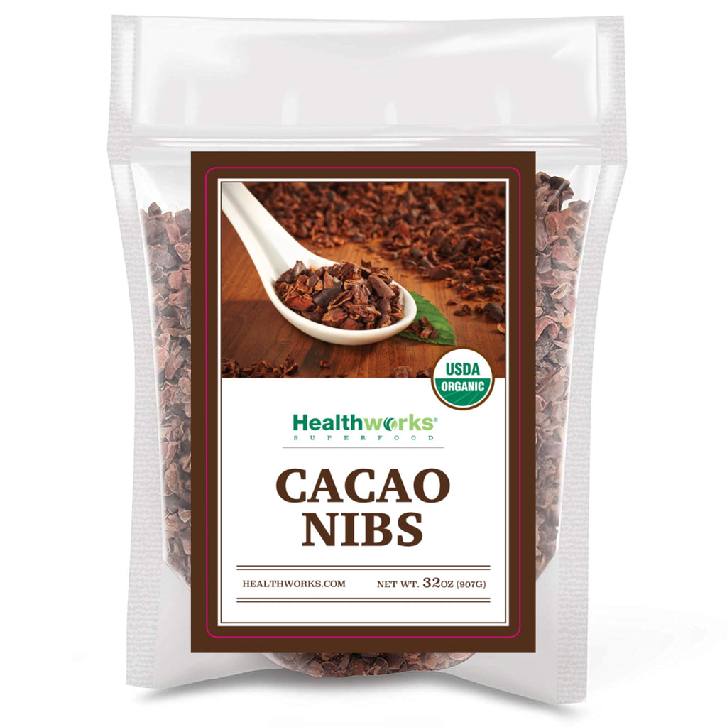 Healthworks Superfoods Cacao Nibs Organic - 16 Oz / 1 Lb - Criollo Bean - Raw Unsweetened Chocolate Substitute - Certified Organic - Keto, Vegan & Non-GMO - Antioxidant