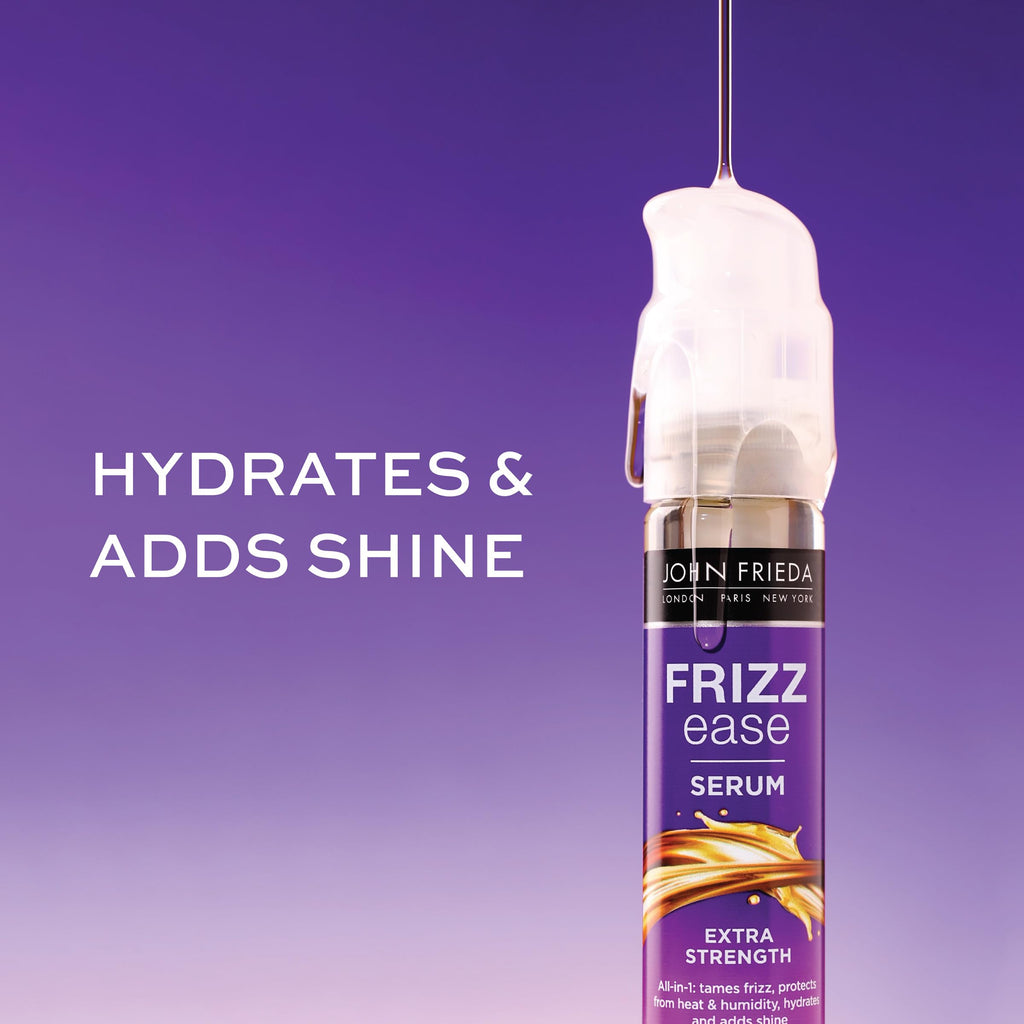 John Frieda Frizz Ease Extra Strength Hair Serum for Thick & Coarse Hair, Anti-Frizz Smoothing Serum with Argan & Coconut Oil, 1.69 fl oz