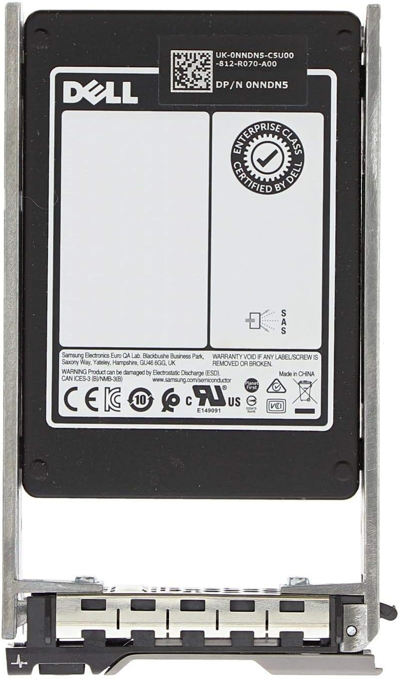 Dell 3.84TB 12Gb/s 2.5" SAS Solid State Drive Bundle with Tray, Compatible PowerEdge R640, R740, R740XD, R440, R540, R840, R940, T440, T640 Servers