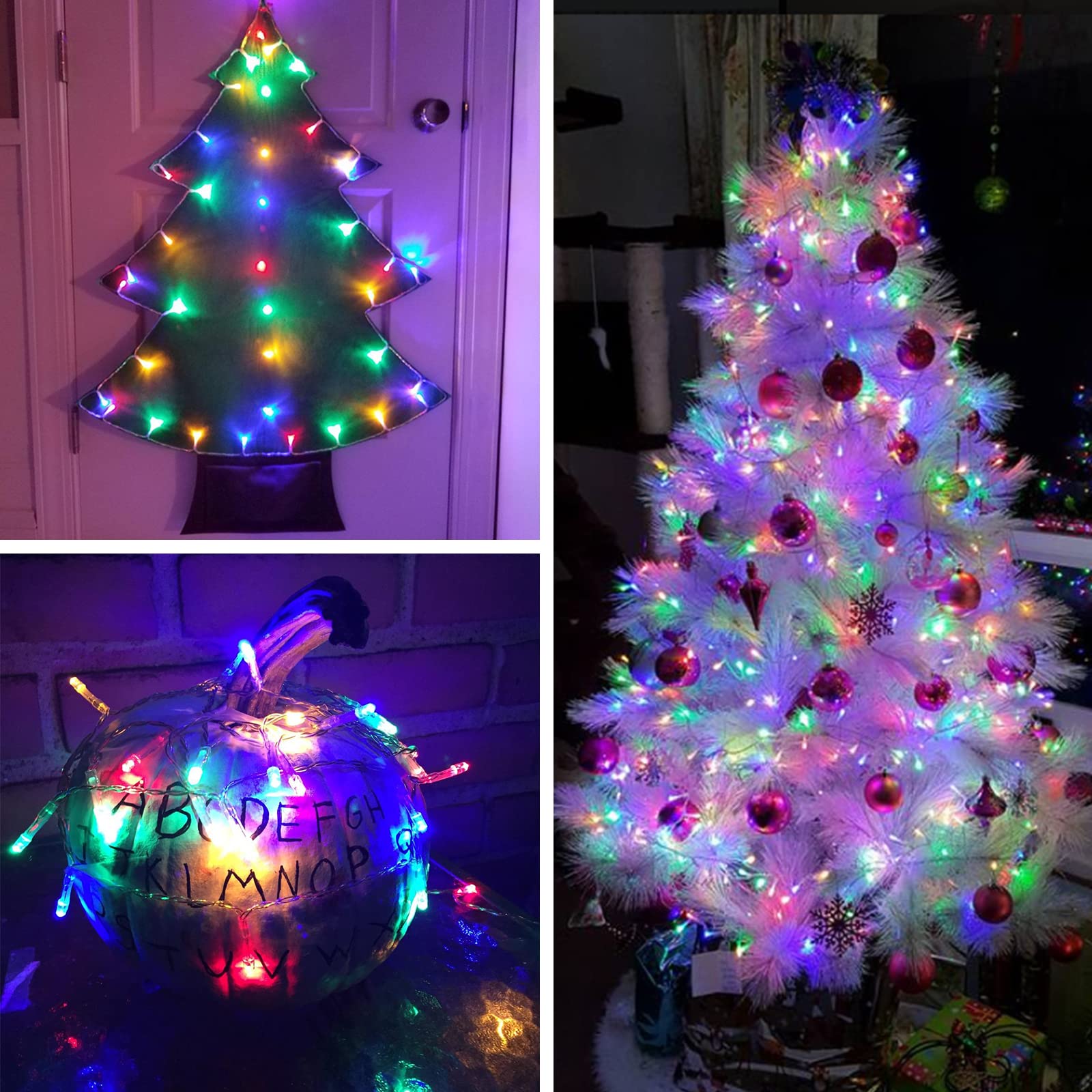 Connectable 100 LED String Lights Indoor Outdoor, 33FT Warm White Christmas Lights Waterproof, 13 Modes with Timer, Twinkle Fairy Lights Plug in Clear Wire for Christmas Tree, Bedroom, Classroom Decor