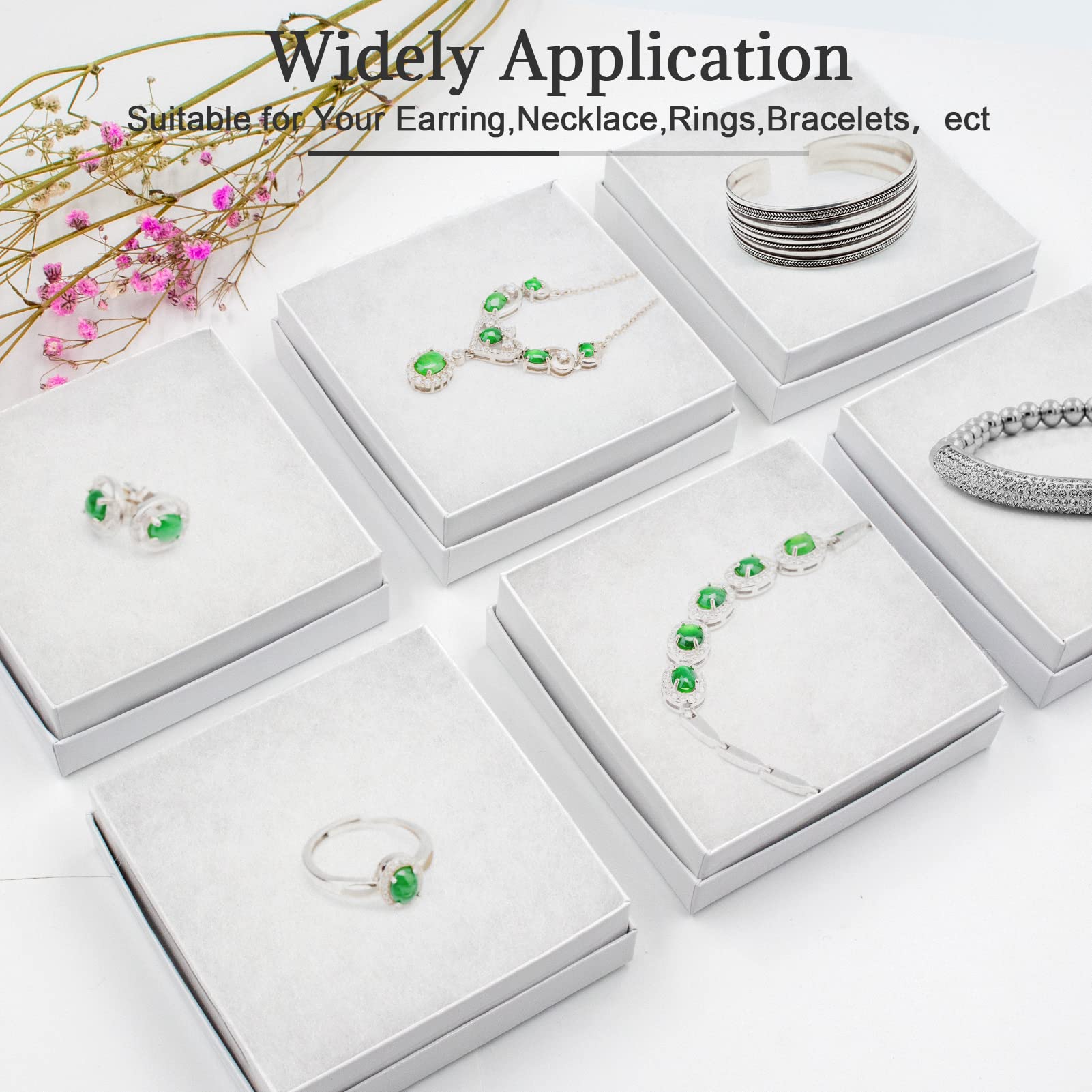 Cardboard Jewelry Black Gift Boxes 20 Pack3.5×3.5×1 inches, its apply to displaying necklaces, rings, bracelets, earrings
