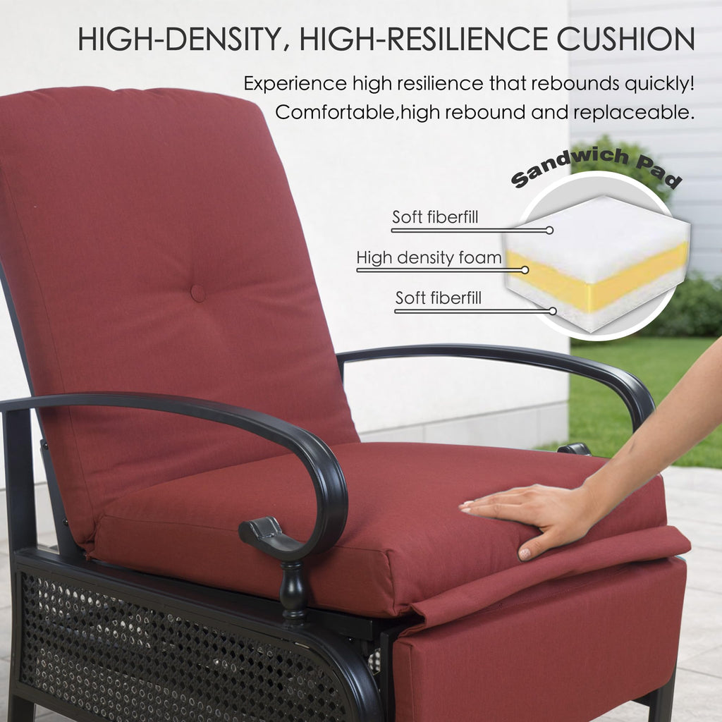 Kozyard Adjustable Outdoor Reclining Lounge Chair, Cushioned Patio Chaise Lounge with Extendable Metal Frame for Sunbathing, Reading & Relaxing – Comfortable Outdoor Recliner, Aqua