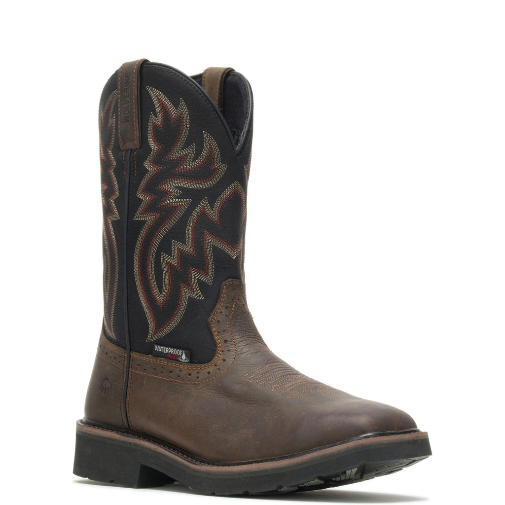 WOLVERINE Men's Rancher Waterproof Steeltoe Square Toe 10in Wellington Work Boot
