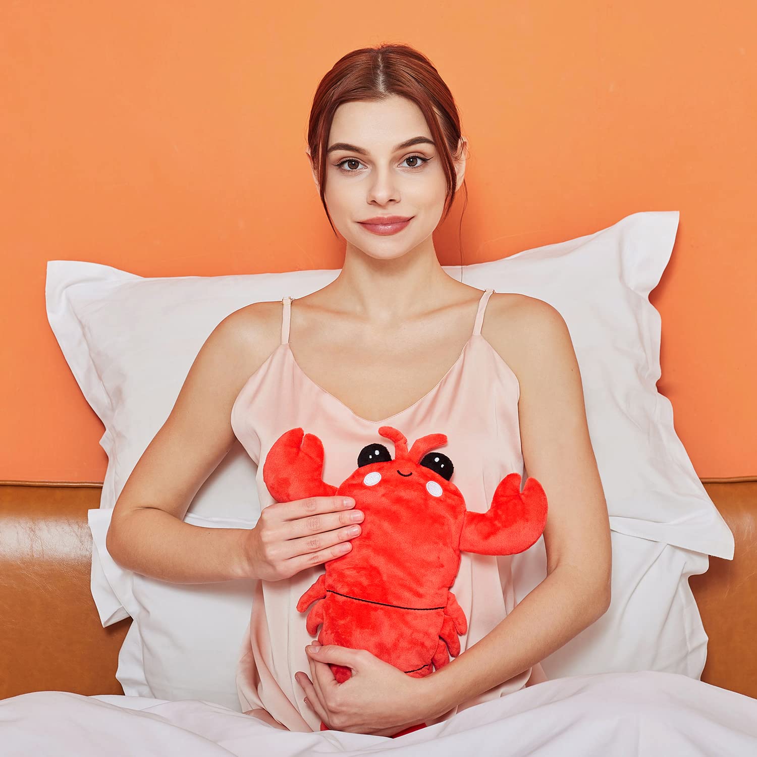 Microwavable Heating Pad for Cramps, Cuddly Warming Pillow, Cute Lobster Plush with Heating Pad (Mullticolor)