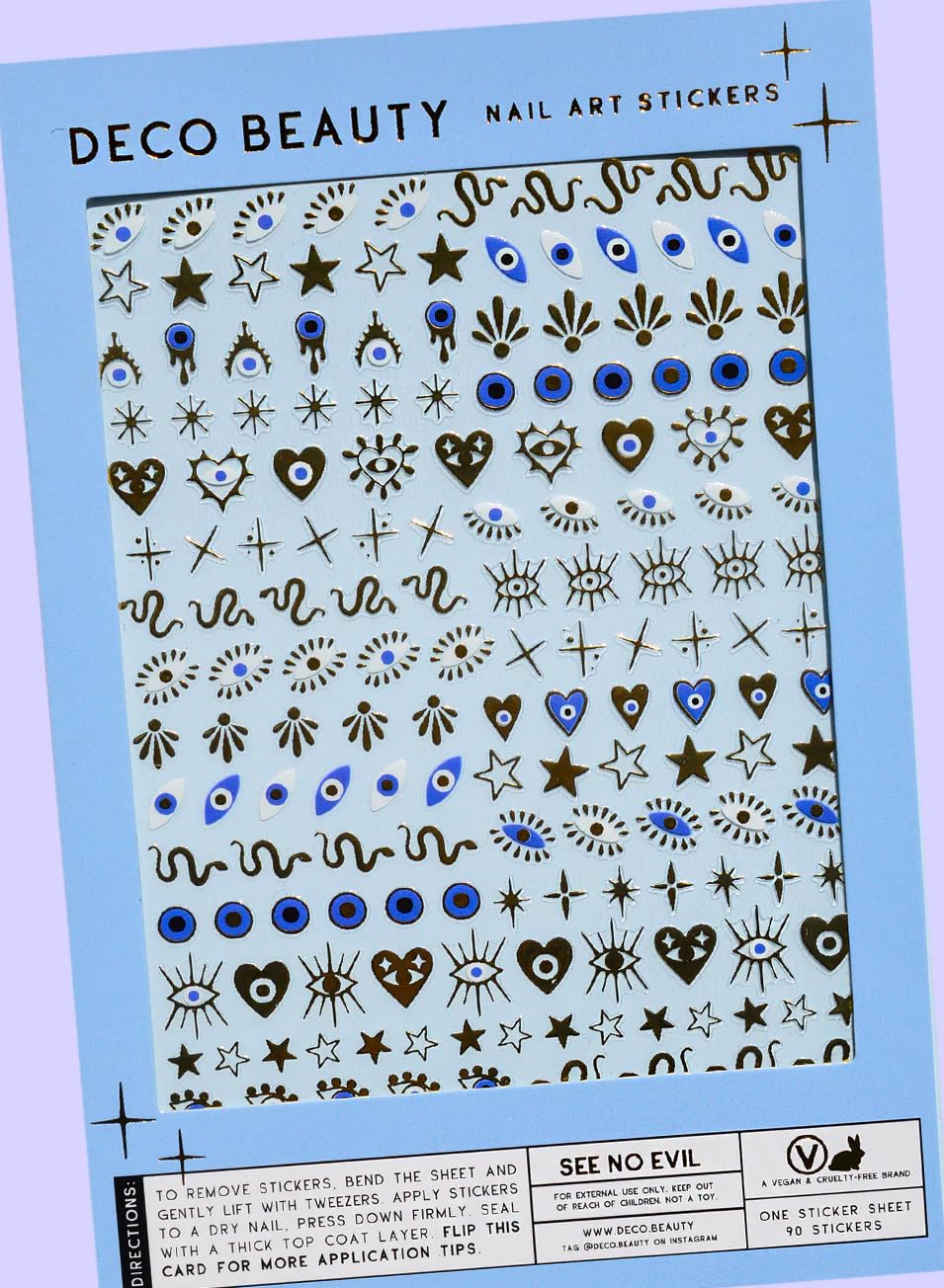 Deco Beauty 90s Baby - Super Thin & Easy-to-Apply Nail Art with The Cutest Designs - Durable & Long-Lasting Nail Art Stickers and Decals for Women, for DIY at-Home Manicures & Salon-Quality Nails