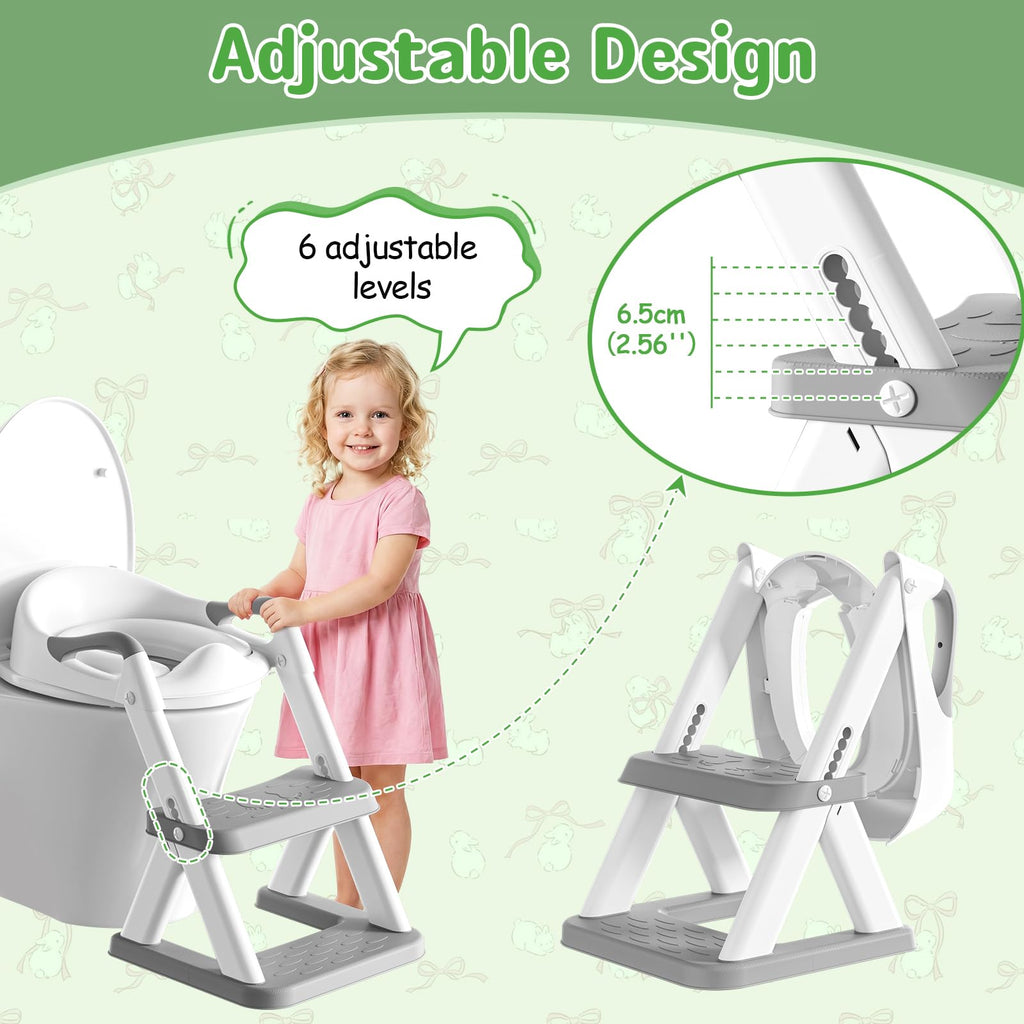Potty Training Seat, Upgrade Toddler Toilet Seat for Kids Boys Girls, 2 in 1 Potty Training Toilet, Splash Guard Anti-Slip Pad Step Stool(Blue)