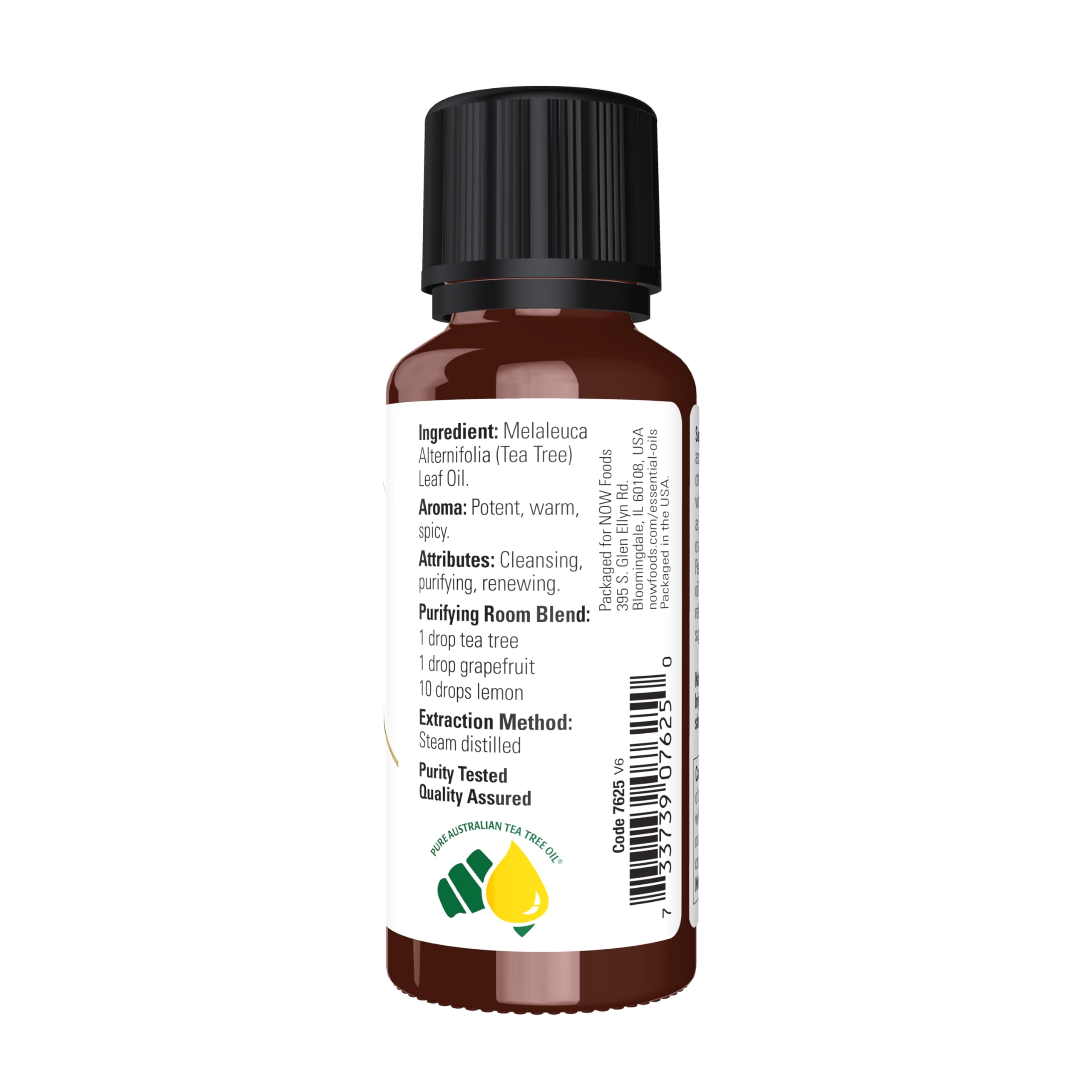 NOW Essential Oils, Tea Tree Oil, Cleansing Aromatherapy Scent, Steam Distilled, 100% Pure, Vegan, Child Resistant Cap, 1-Ounce